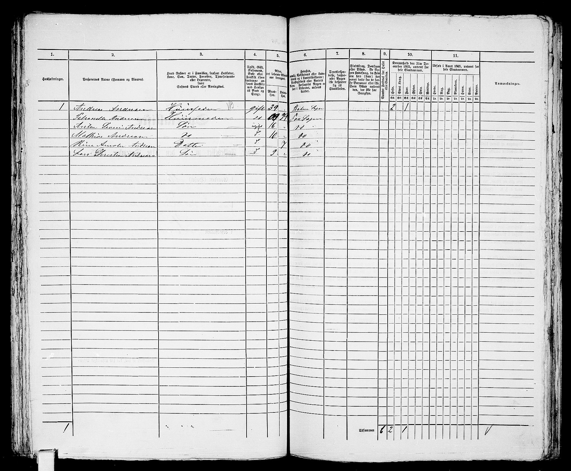 RA, 1865 census for Tønsberg, 1865, p. 486