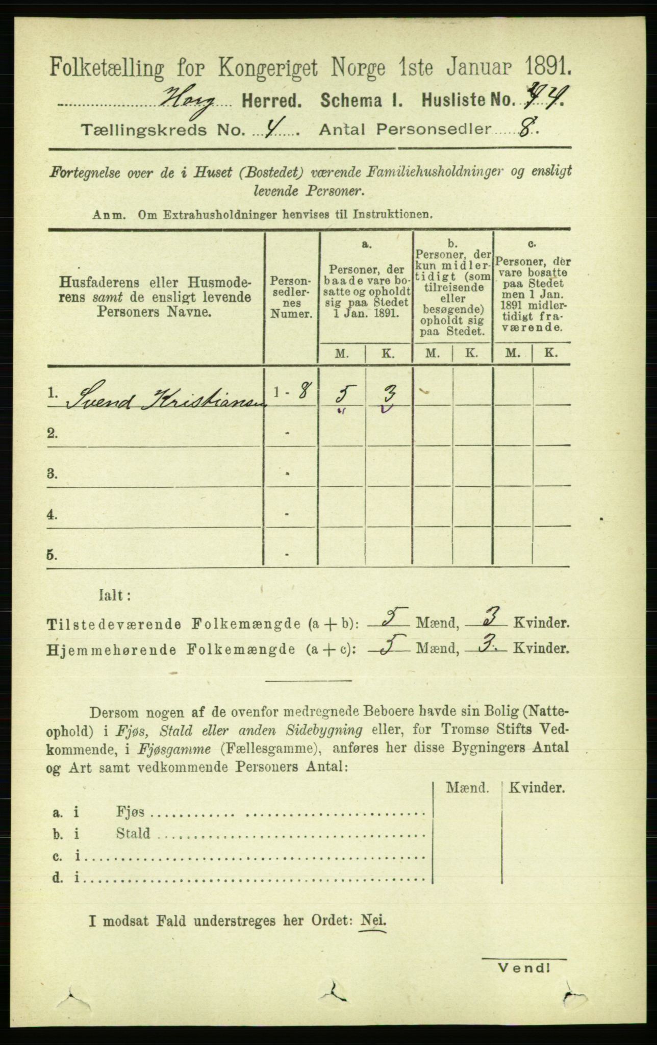 RA, 1891 census for 1650 Horg, 1891, p. 1547