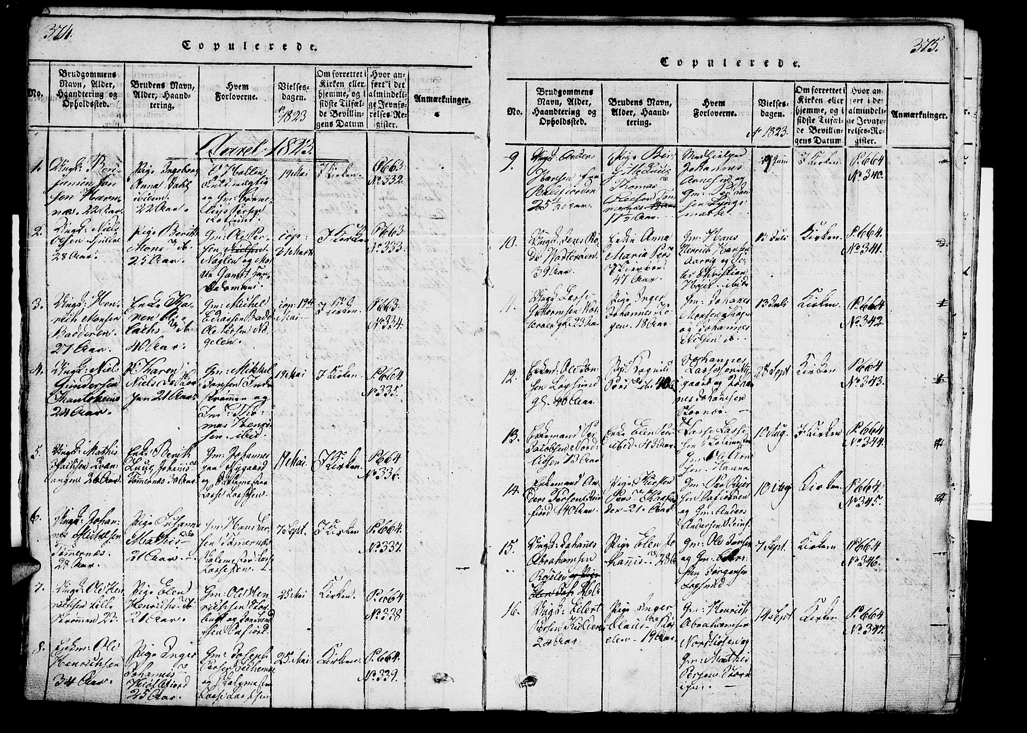 Skjervøy sokneprestkontor, AV/SATØ-S-1300/H/Ha/Haa/L0004kirke: Parish register (official) no. 4, 1820-1838, p. 374-375