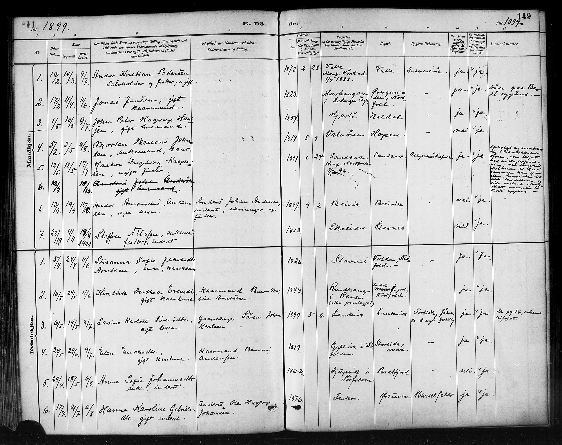 Ministerialprotokoller, klokkerbøker og fødselsregistre - Nordland, AV/SAT-A-1459/858/L0831: Parish register (official) no. 858A01, 1884-1902, p. 149