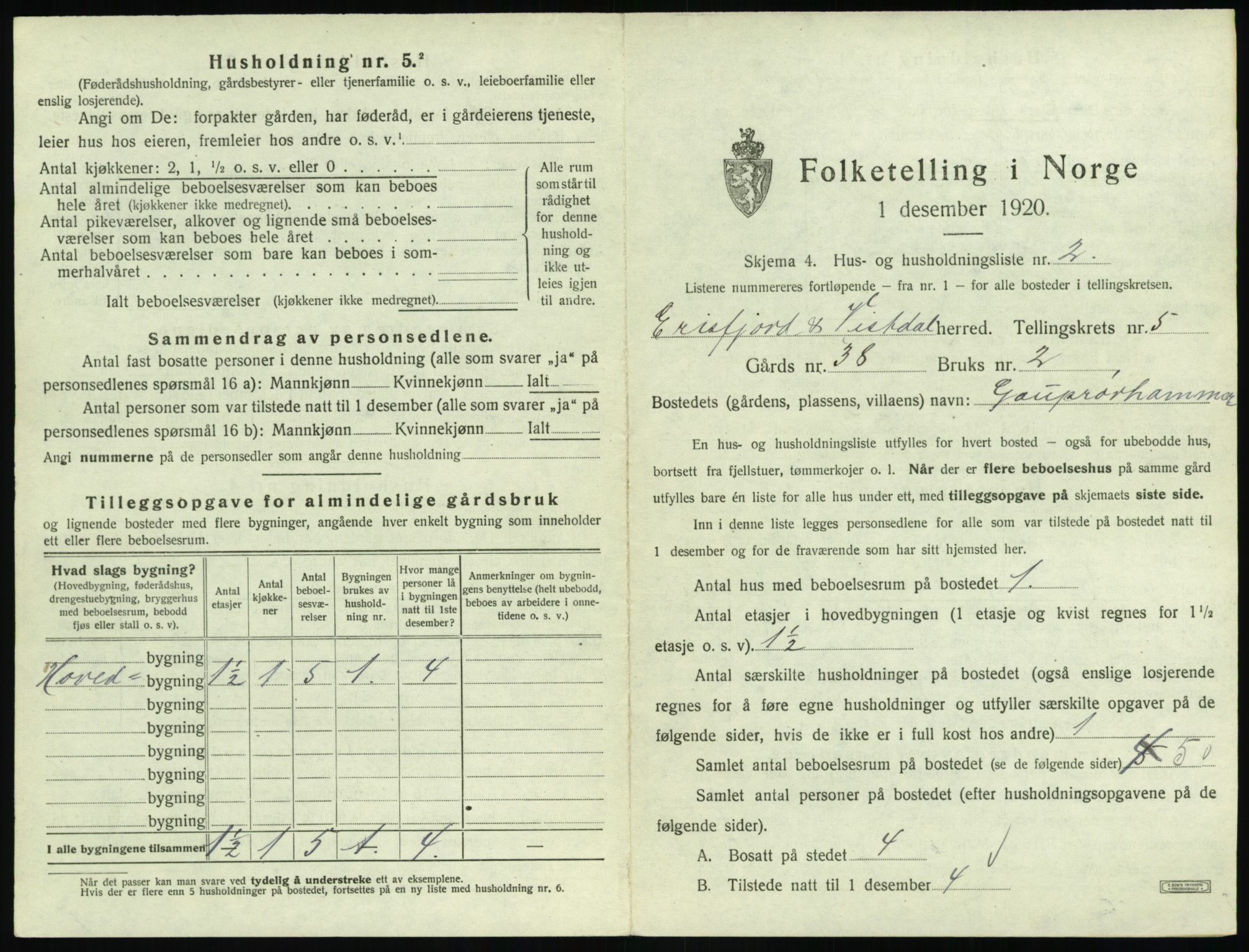 SAT, 1920 census for Eresfjord og Vistdal, 1920, p. 403