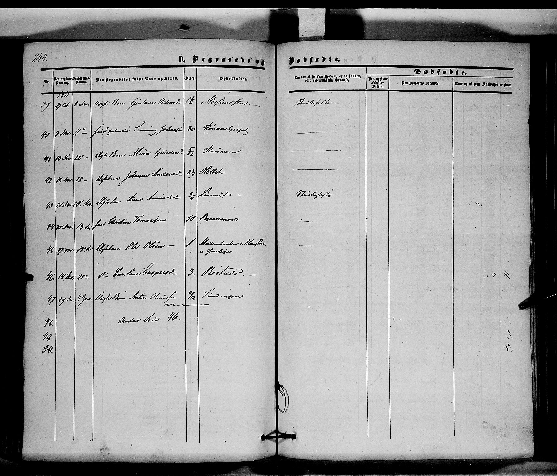 Hof prestekontor, AV/SAH-PREST-038/H/Ha/Haa/L0008: Parish register (official) no. 8, 1849-1861, p. 244