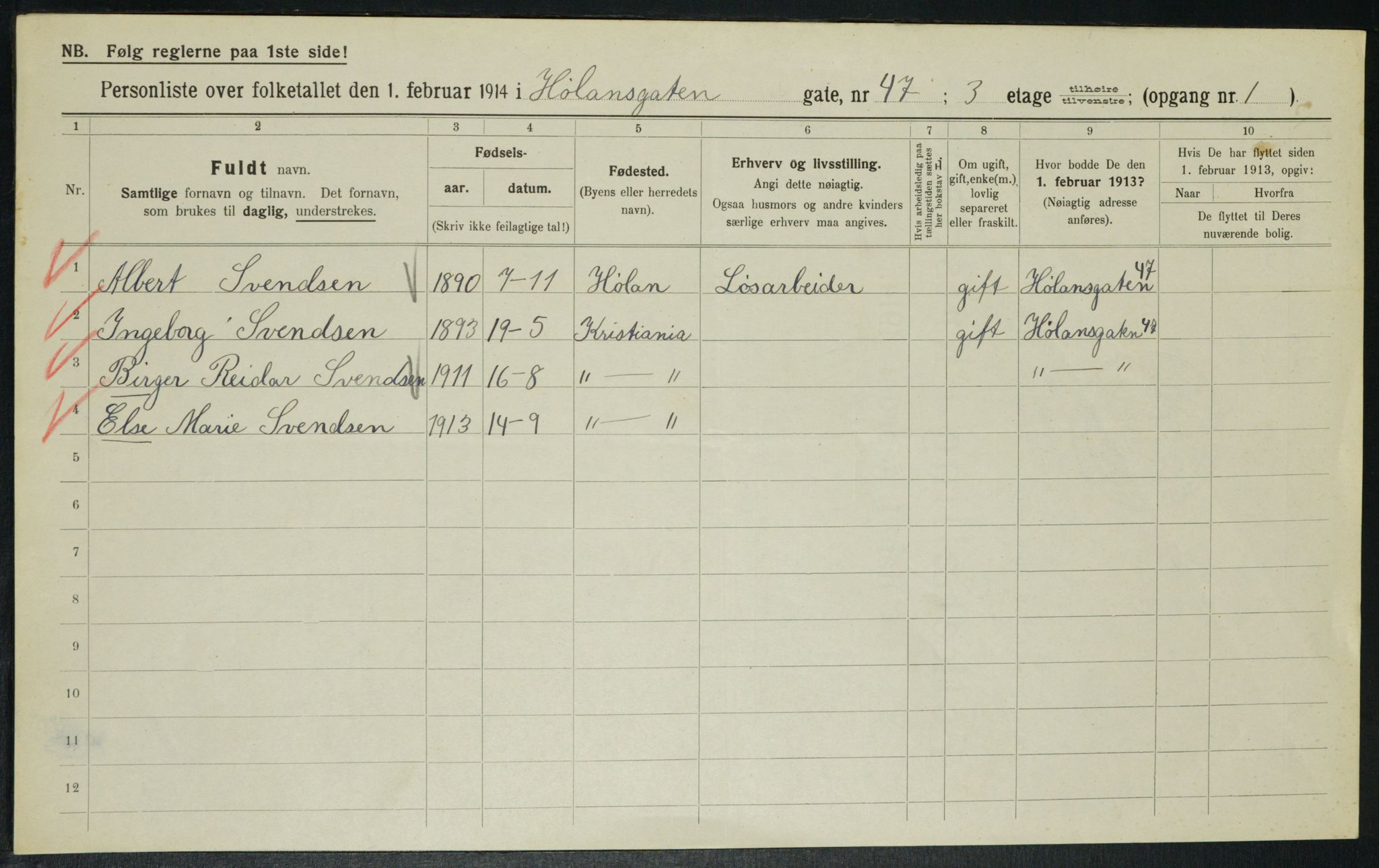 OBA, Municipal Census 1914 for Kristiania, 1914, p. 42765