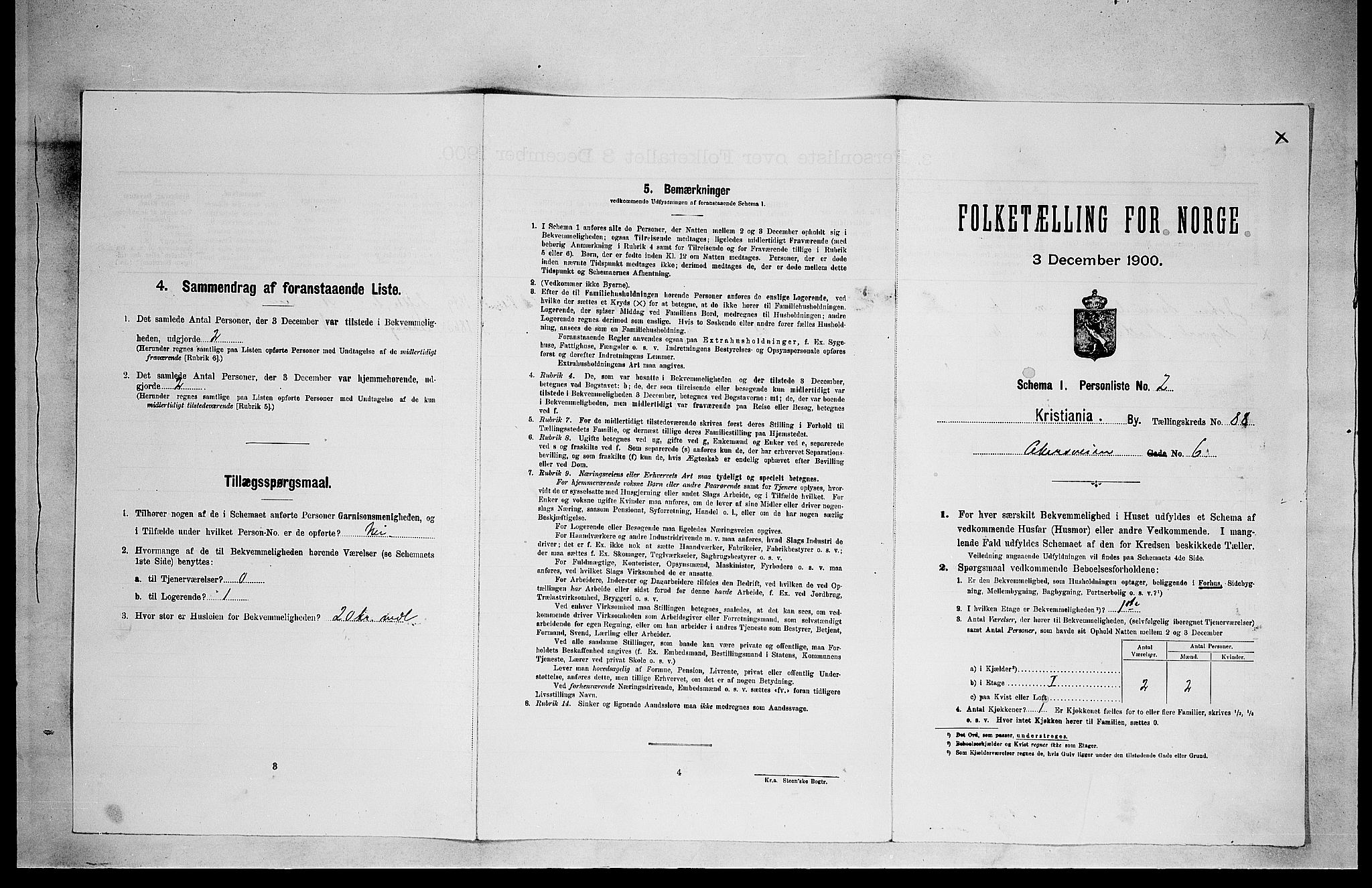 SAO, 1900 census for Kristiania, 1900, p. 1613