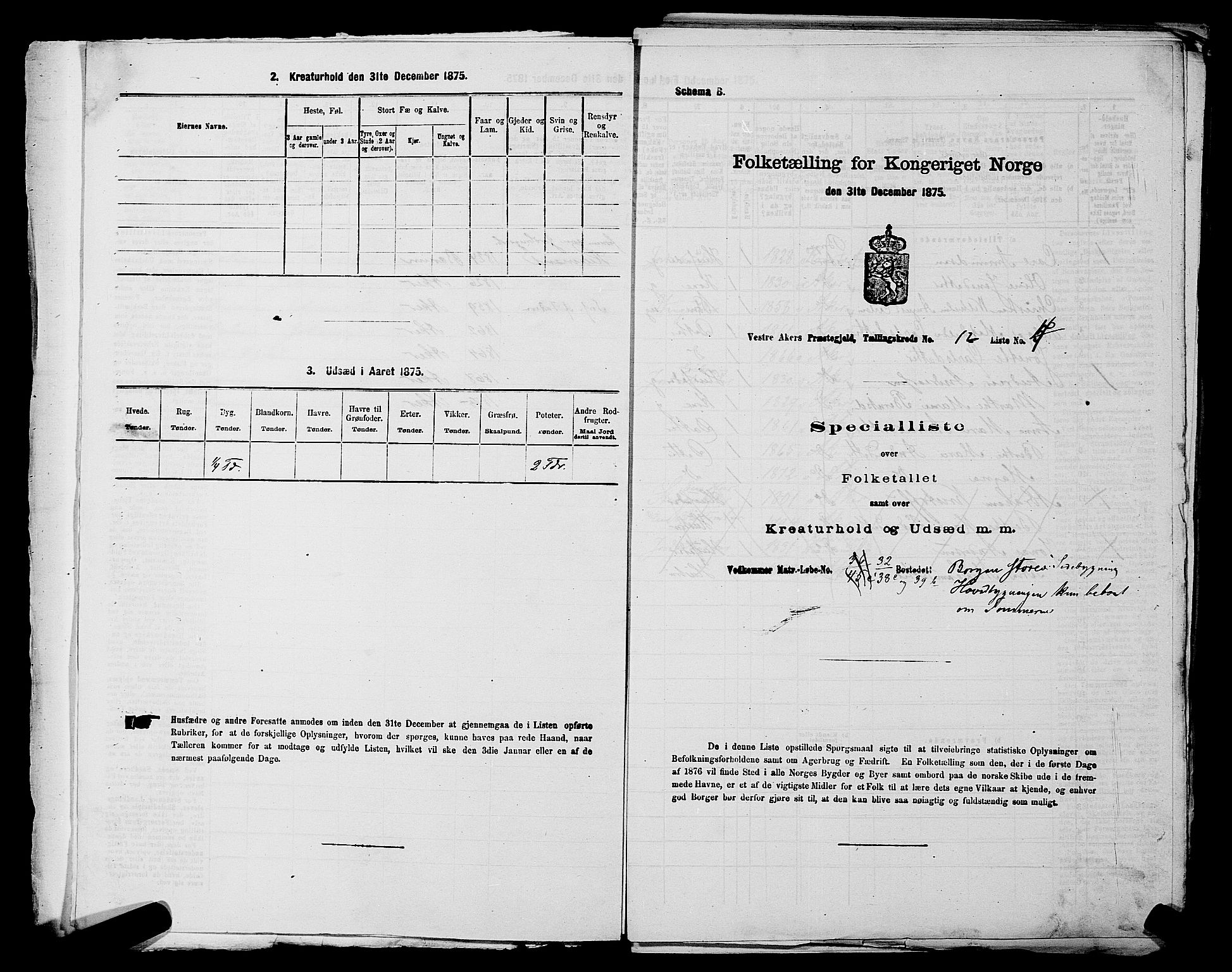 RA, 1875 census for 0218aP Vestre Aker, 1875, p. 1924