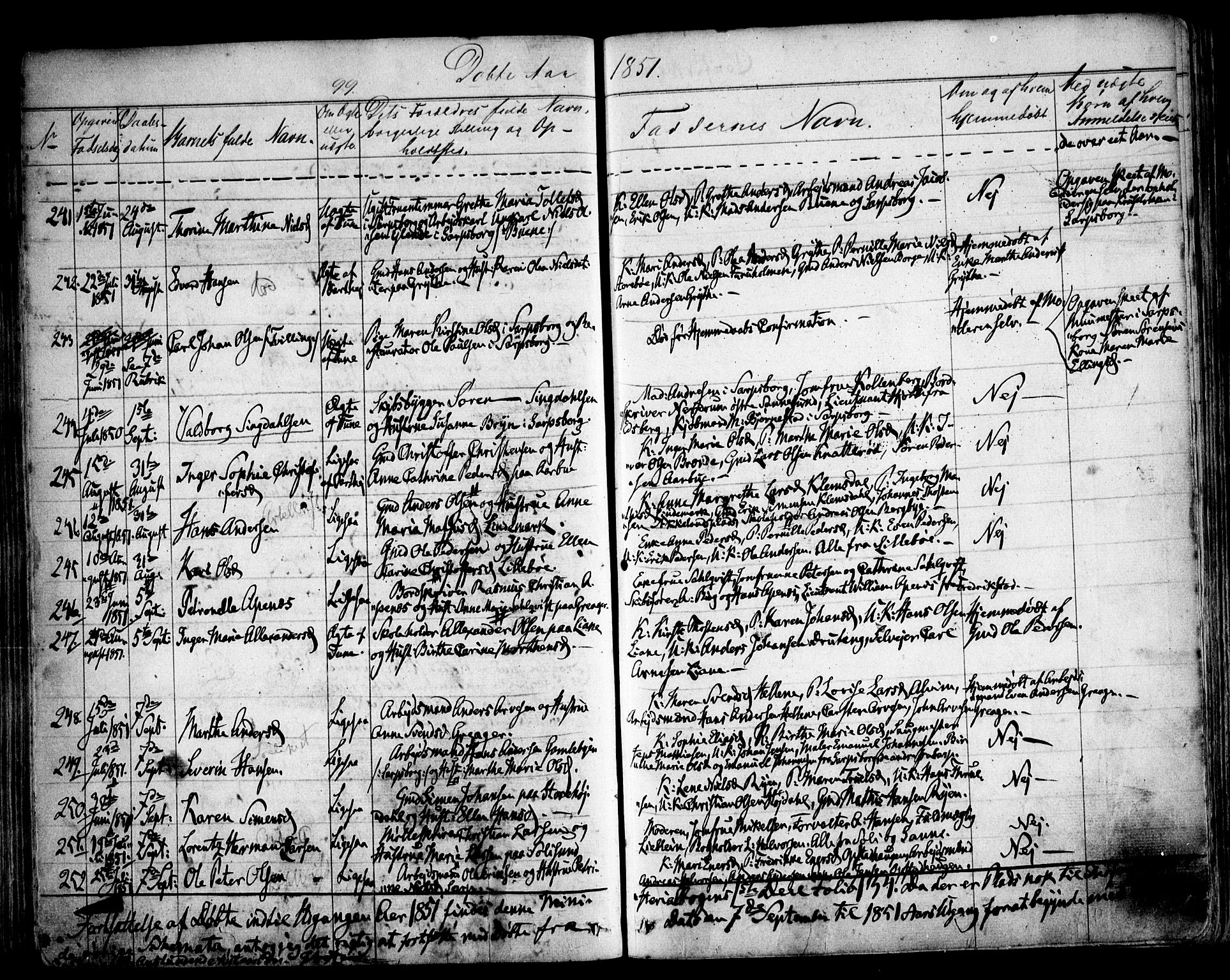 Tune prestekontor Kirkebøker, AV/SAO-A-2007/F/Fa/L0010a: Parish register (official) no. 10A, 1847-1852, p. 99