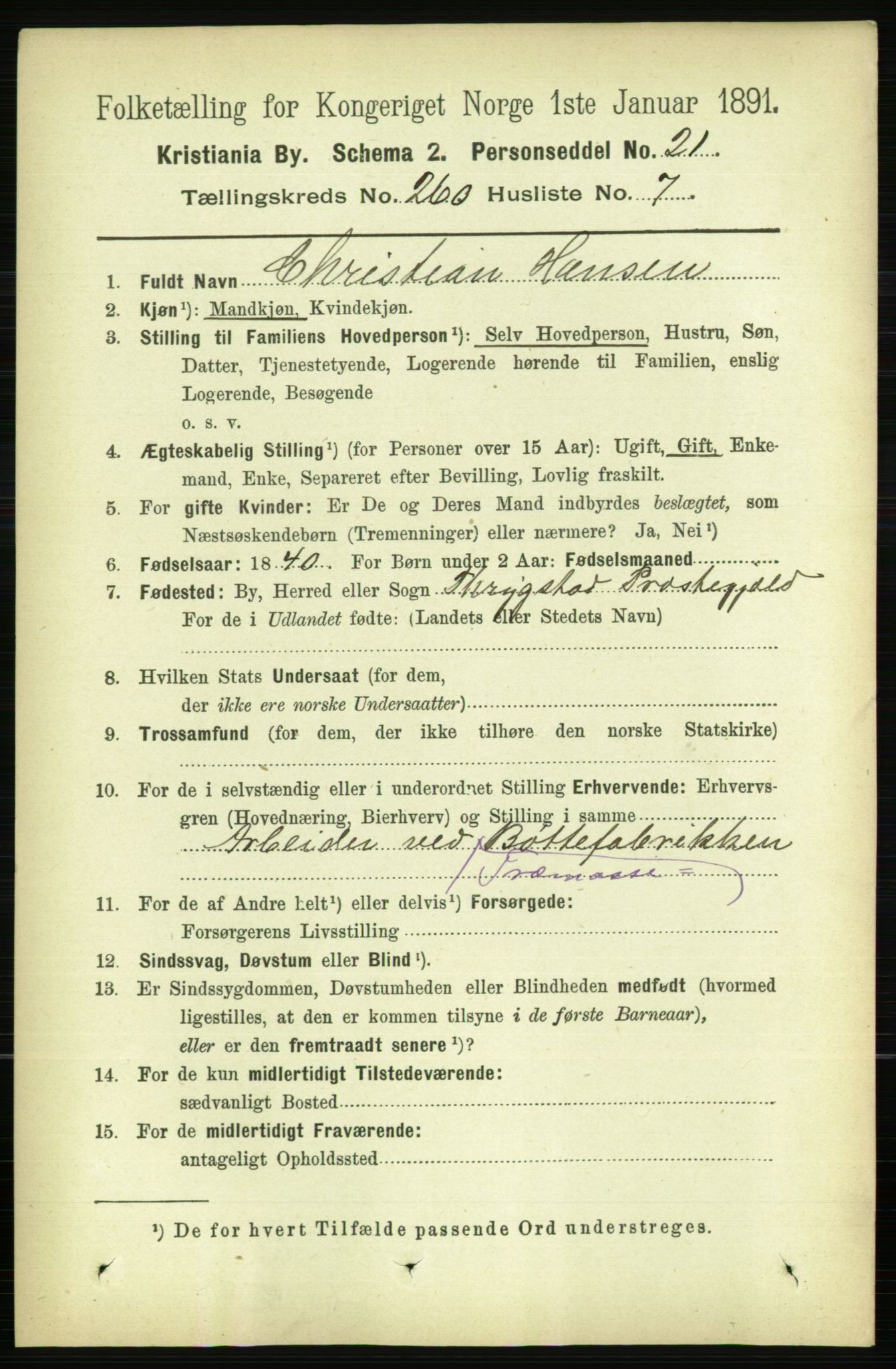 RA, 1891 census for 0301 Kristiania, 1891, p. 157881