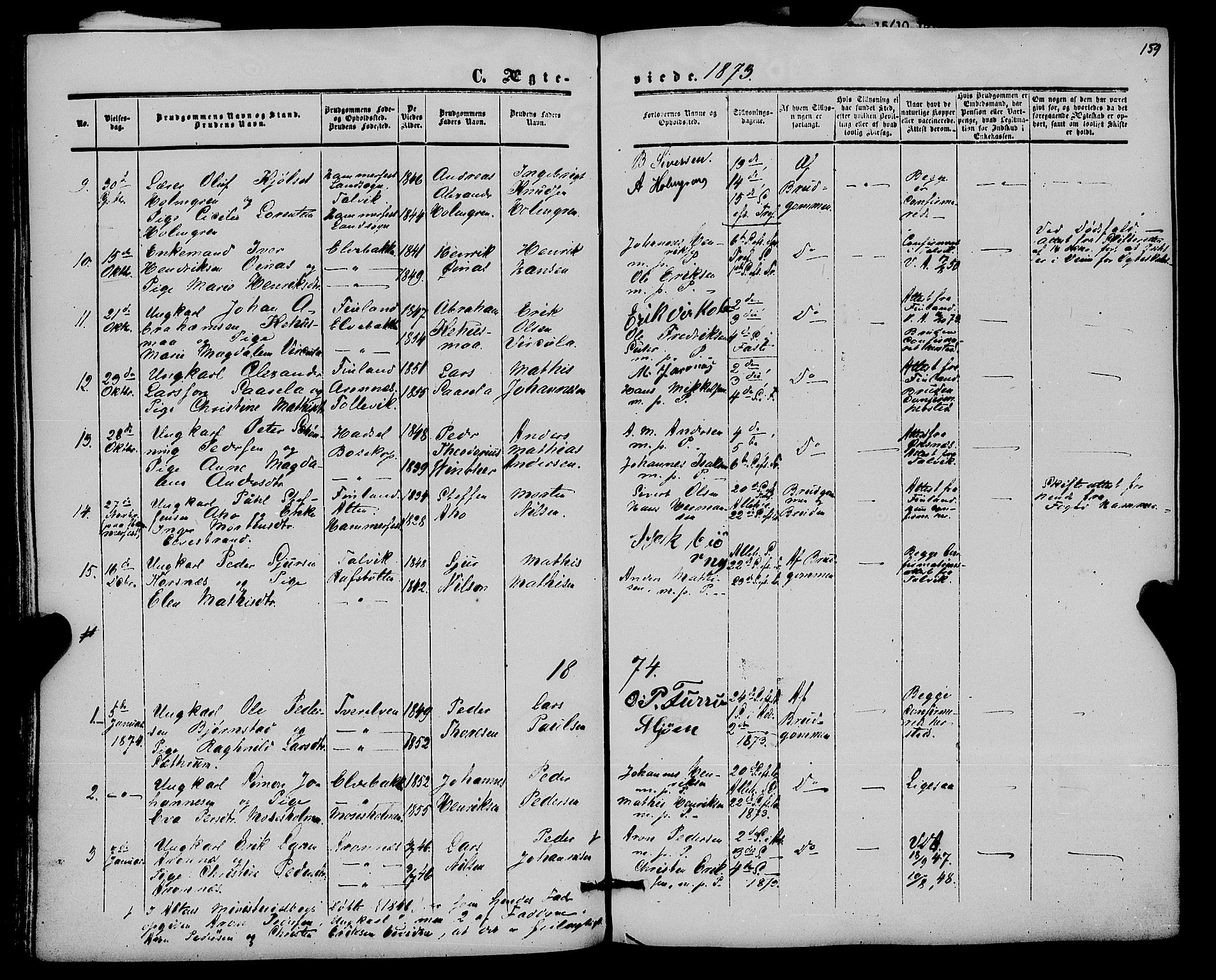 Alta sokneprestkontor, SATØ/S-1338/H/Ha/L0001.kirke: Parish register (official) no. 1, 1858-1878, p. 159