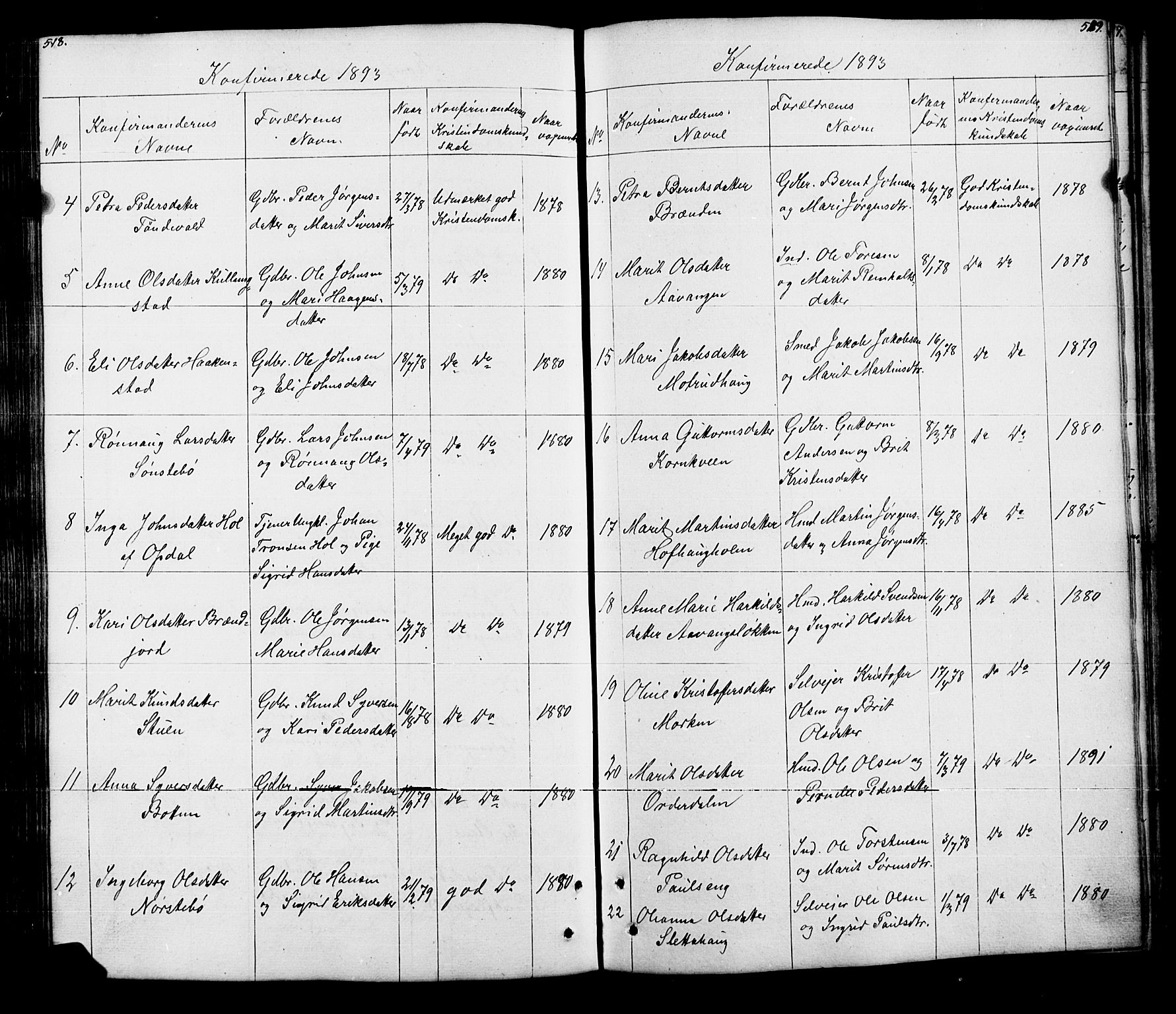 Lesja prestekontor, AV/SAH-PREST-068/H/Ha/Hab/L0005: Parish register (copy) no. 5, 1850-1894, p. 518-519