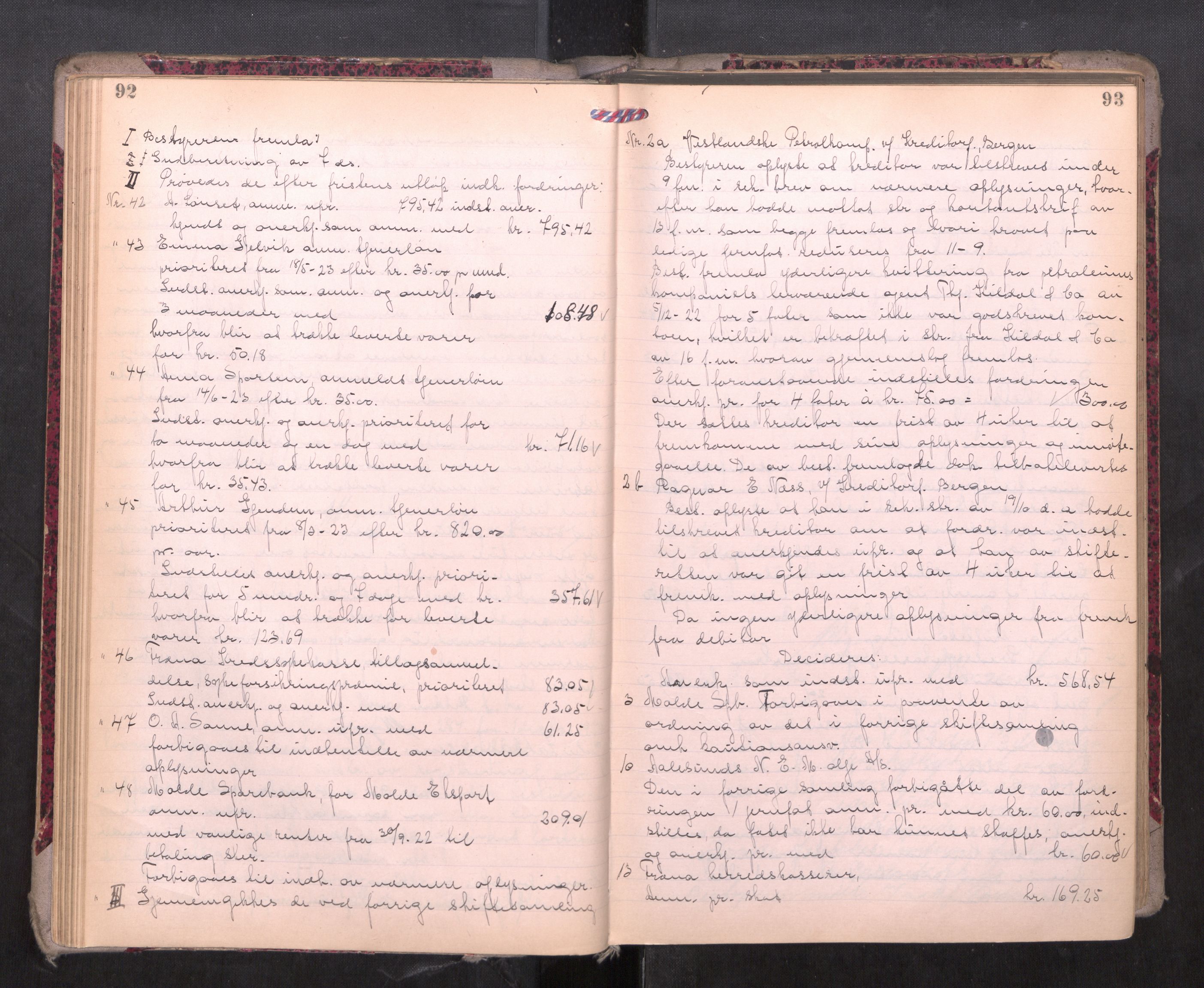 Romsdal sorenskriveri, AV/SAT-A-4149/1/3/3B/L0010: Skiftebehandlingsprotokoll, 1923-1925, p. 92-93