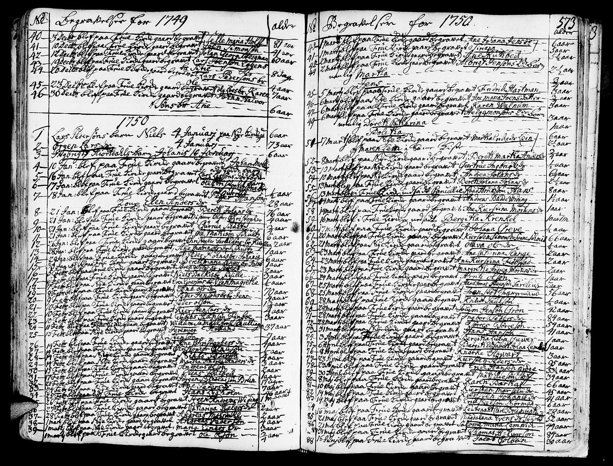 Ministerialprotokoller, klokkerbøker og fødselsregistre - Sør-Trøndelag, SAT/A-1456/602/L0103: Parish register (official) no. 602A01, 1732-1774, p. 573