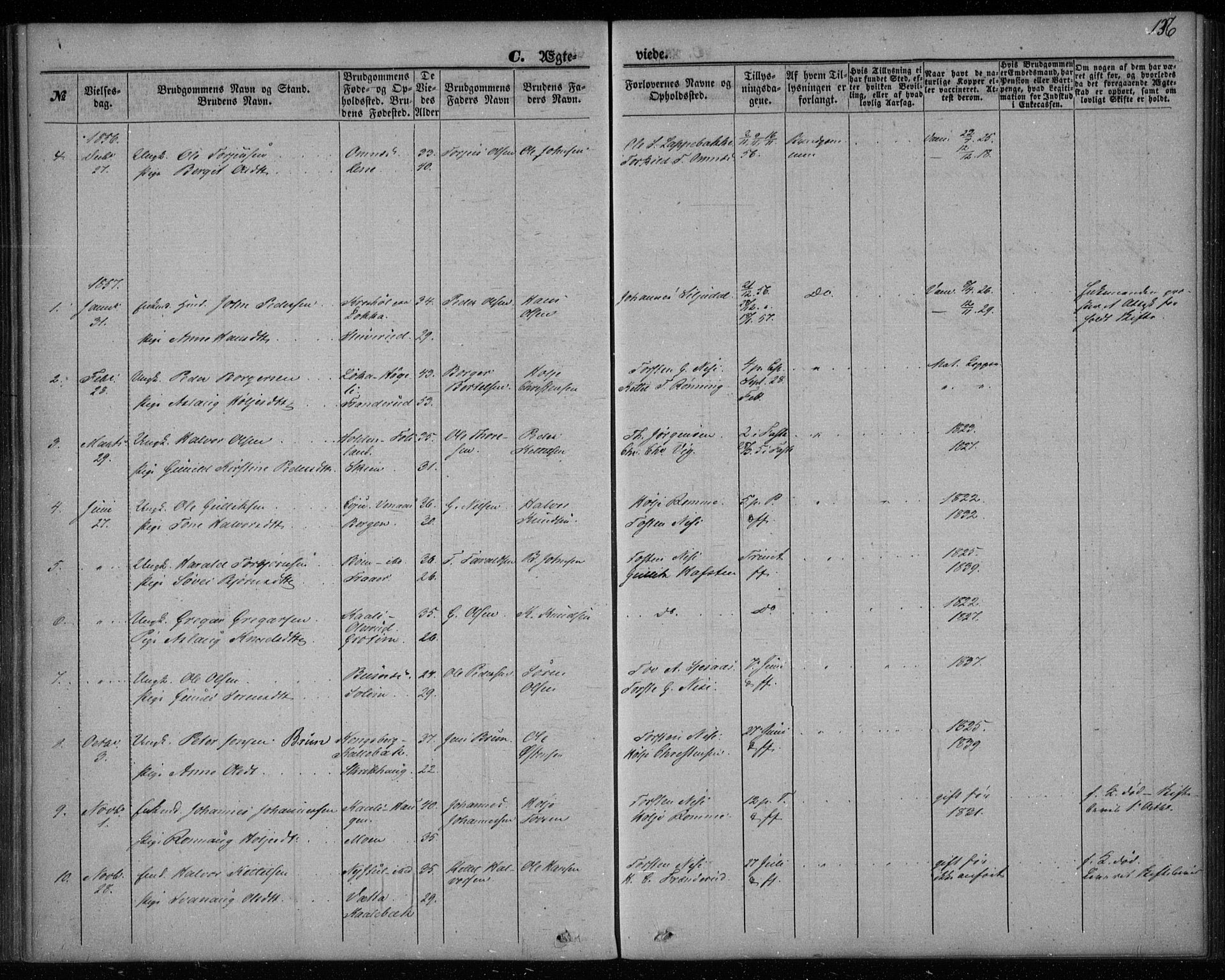 Gransherad kirkebøker, SAKO/A-267/F/Fa/L0002: Parish register (official) no. I 2, 1844-1859, p. 136