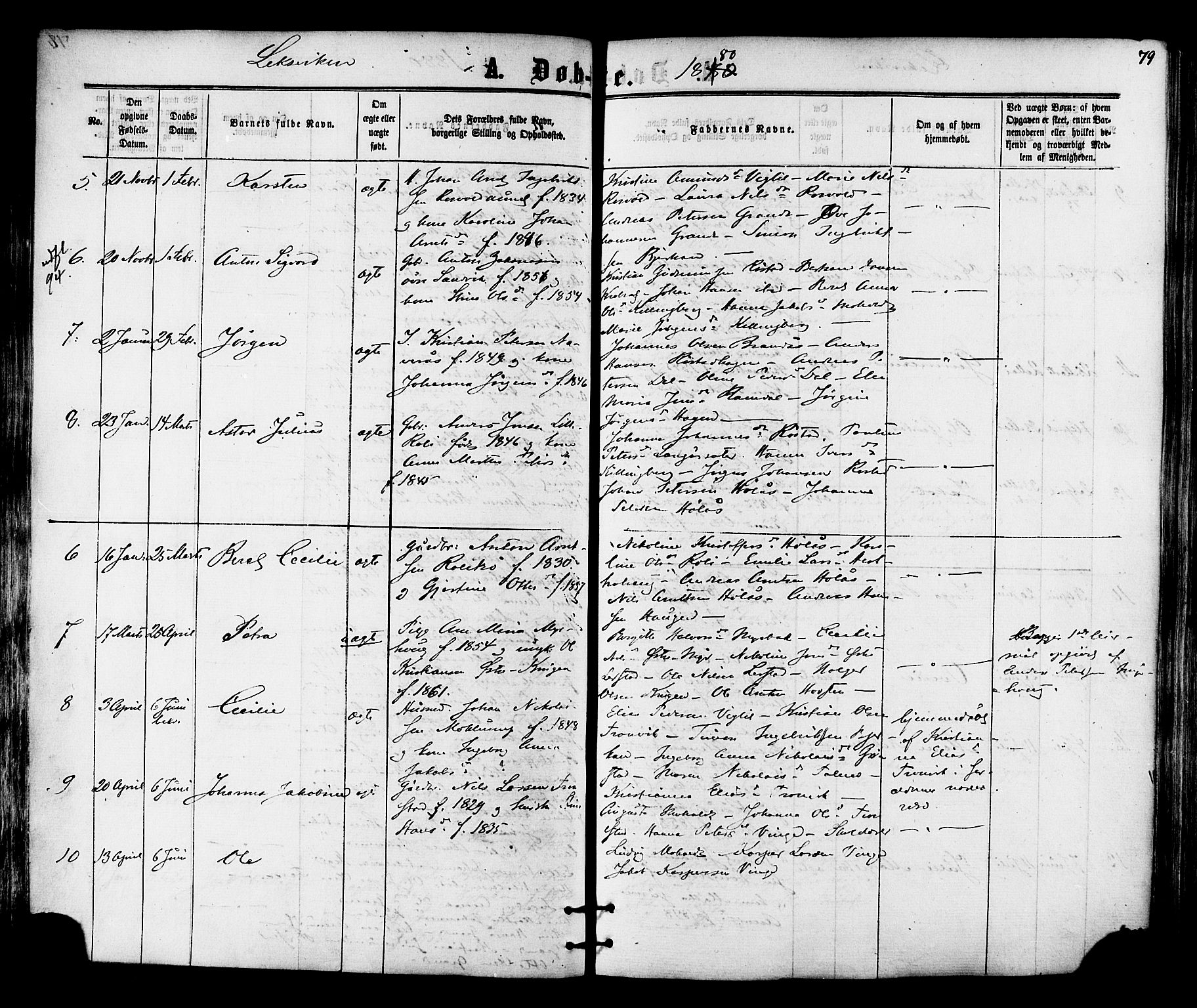 Ministerialprotokoller, klokkerbøker og fødselsregistre - Nord-Trøndelag, AV/SAT-A-1458/701/L0009: Parish register (official) no. 701A09 /1, 1864-1882, p. 79