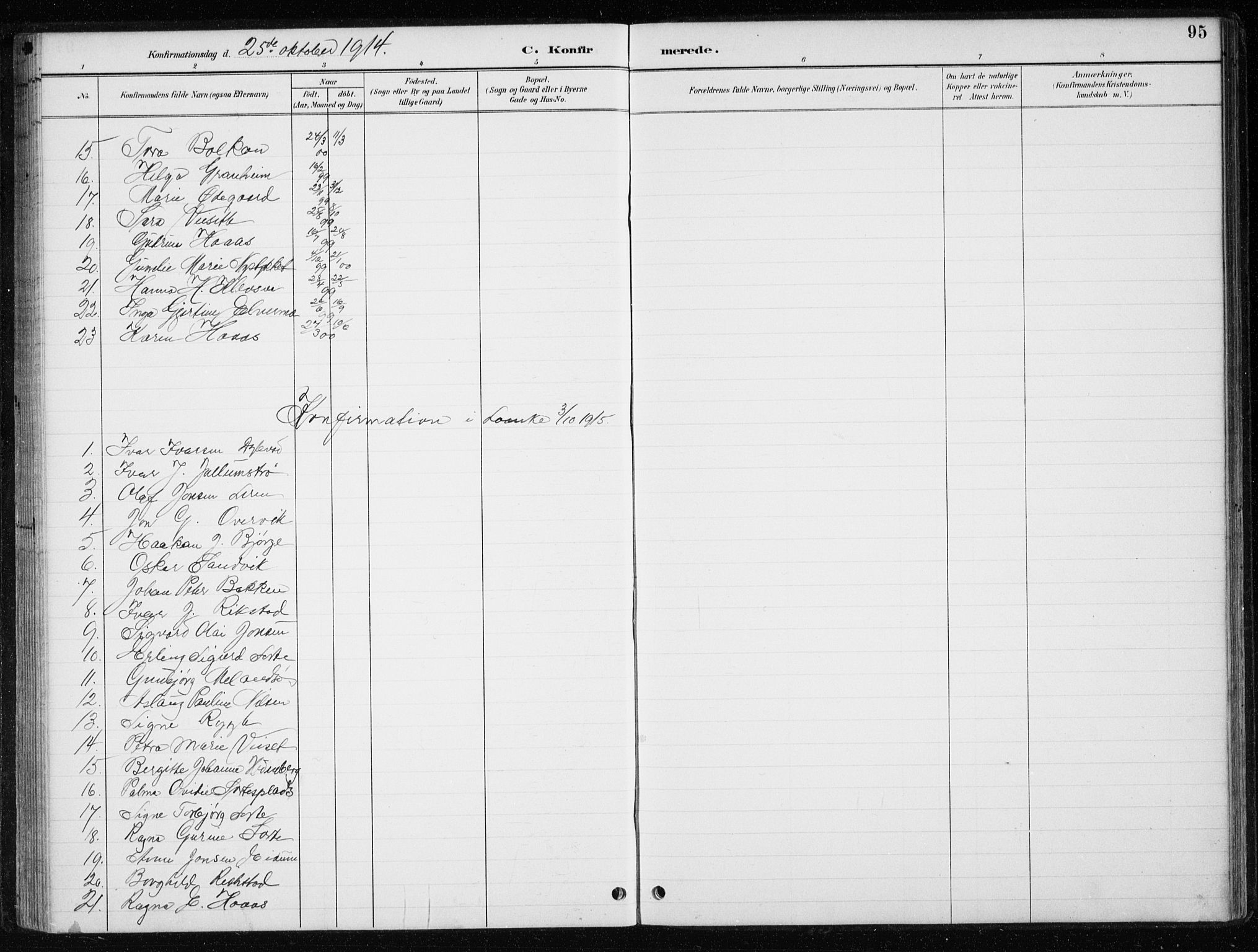 Ministerialprotokoller, klokkerbøker og fødselsregistre - Nord-Trøndelag, SAT/A-1458/710/L0096: Parish register (copy) no. 710C01, 1892-1925, p. 95