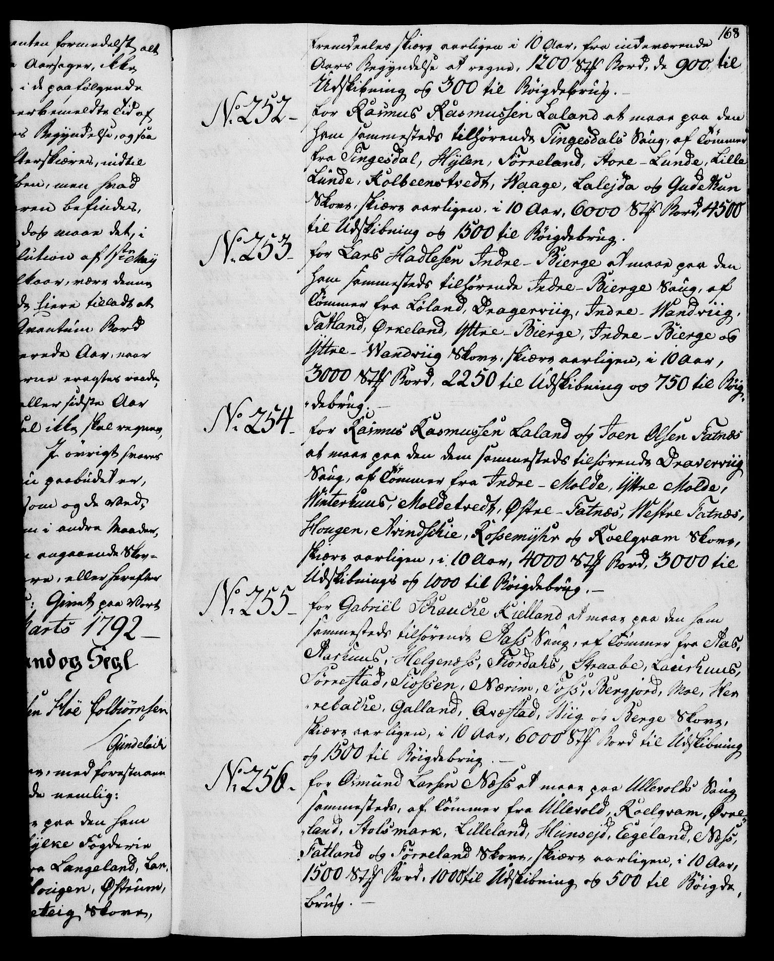 Rentekammeret, Kammerkanselliet, RA/EA-3111/G/Gg/Gga/L0015: Norsk ekspedisjonsprotokoll med register (merket RK 53.15), 1790-1791, p. 168