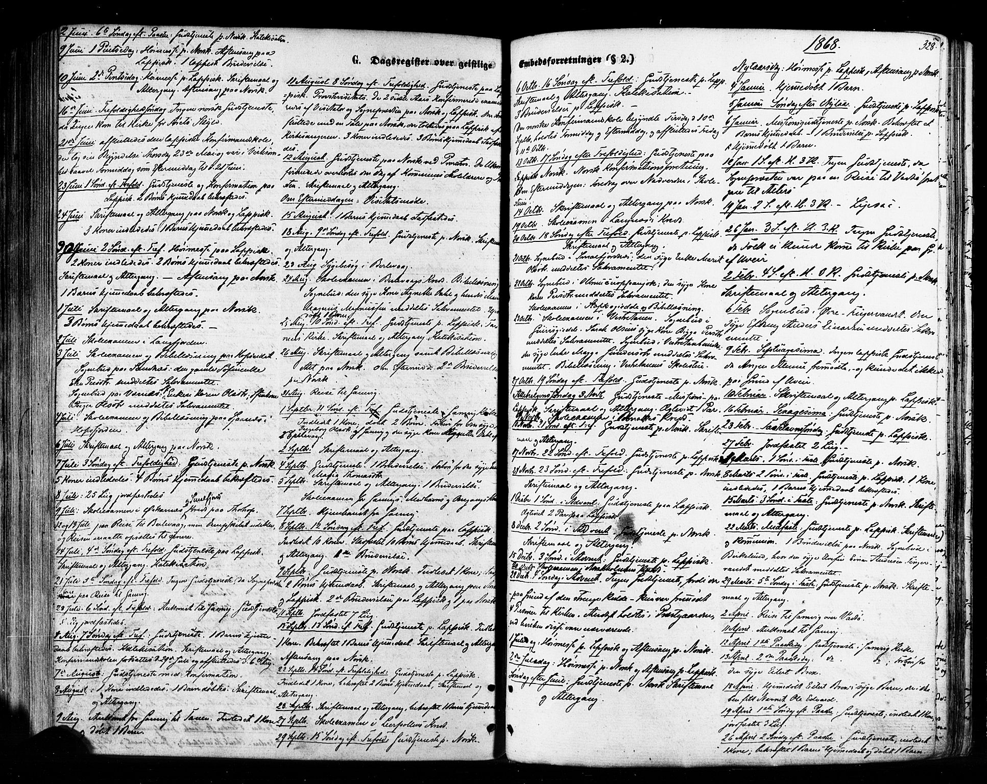 Tana sokneprestkontor, SATØ/S-1334/H/Ha/L0002kirke: Parish register (official) no. 2 /1, 1861-1877, p. 328