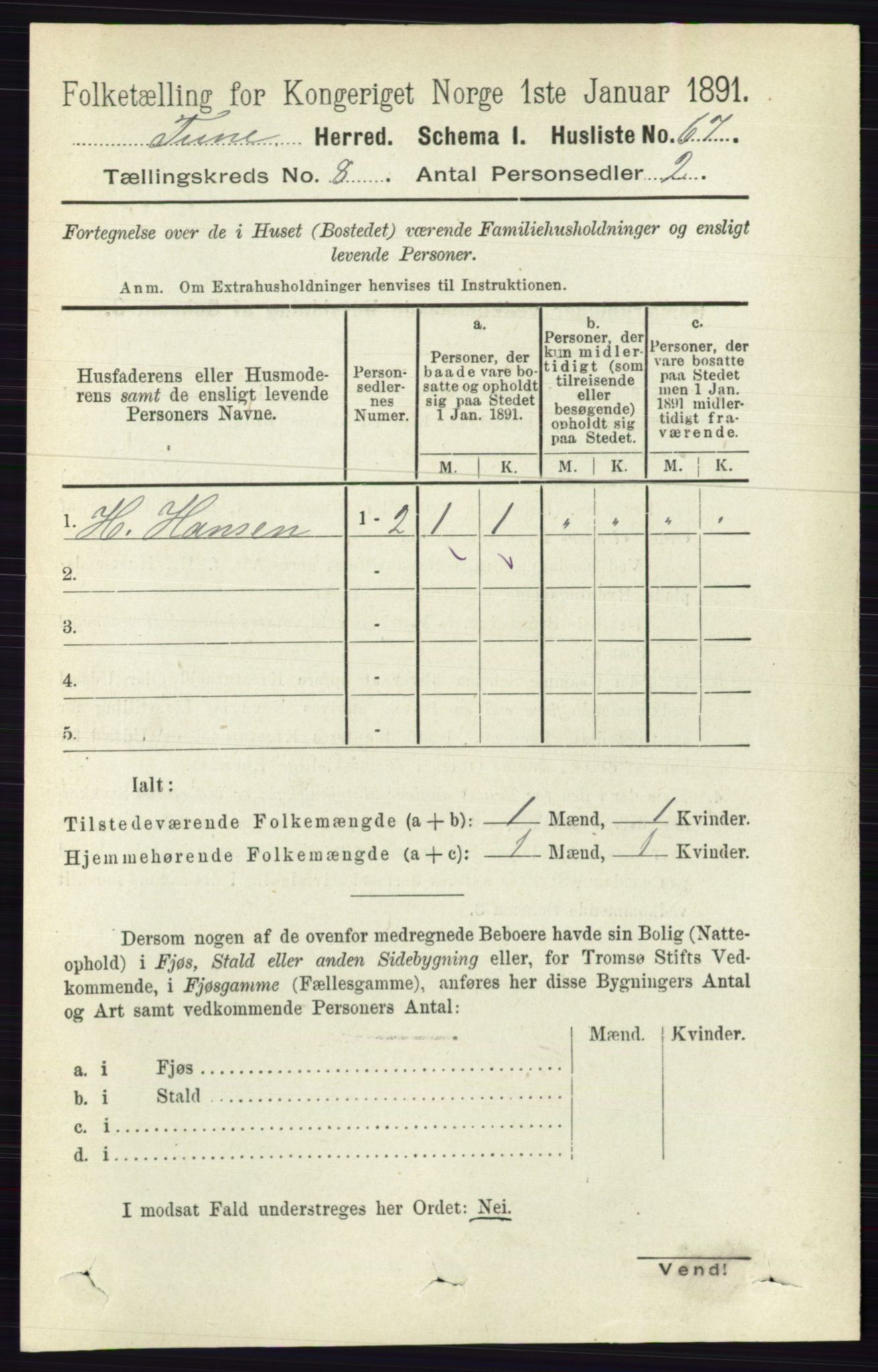 RA, 1891 census for 0130 Tune, 1891, p. 5771