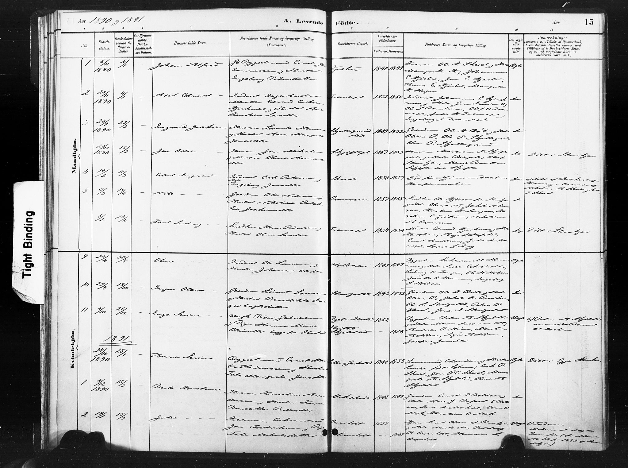 Ministerialprotokoller, klokkerbøker og fødselsregistre - Nord-Trøndelag, SAT/A-1458/736/L0361: Parish register (official) no. 736A01, 1884-1906, p. 15