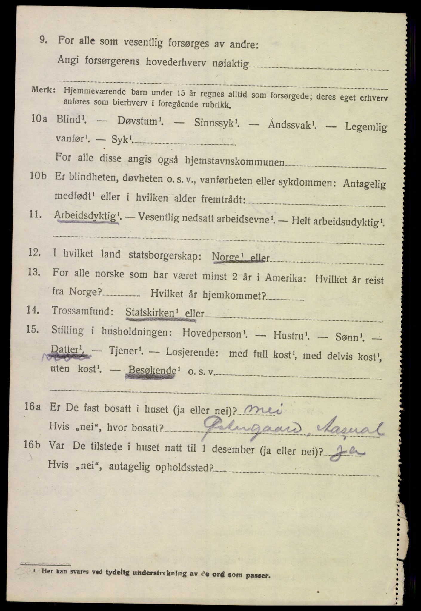 SAK, 1920 census for Åseral, 1920, p. 1773