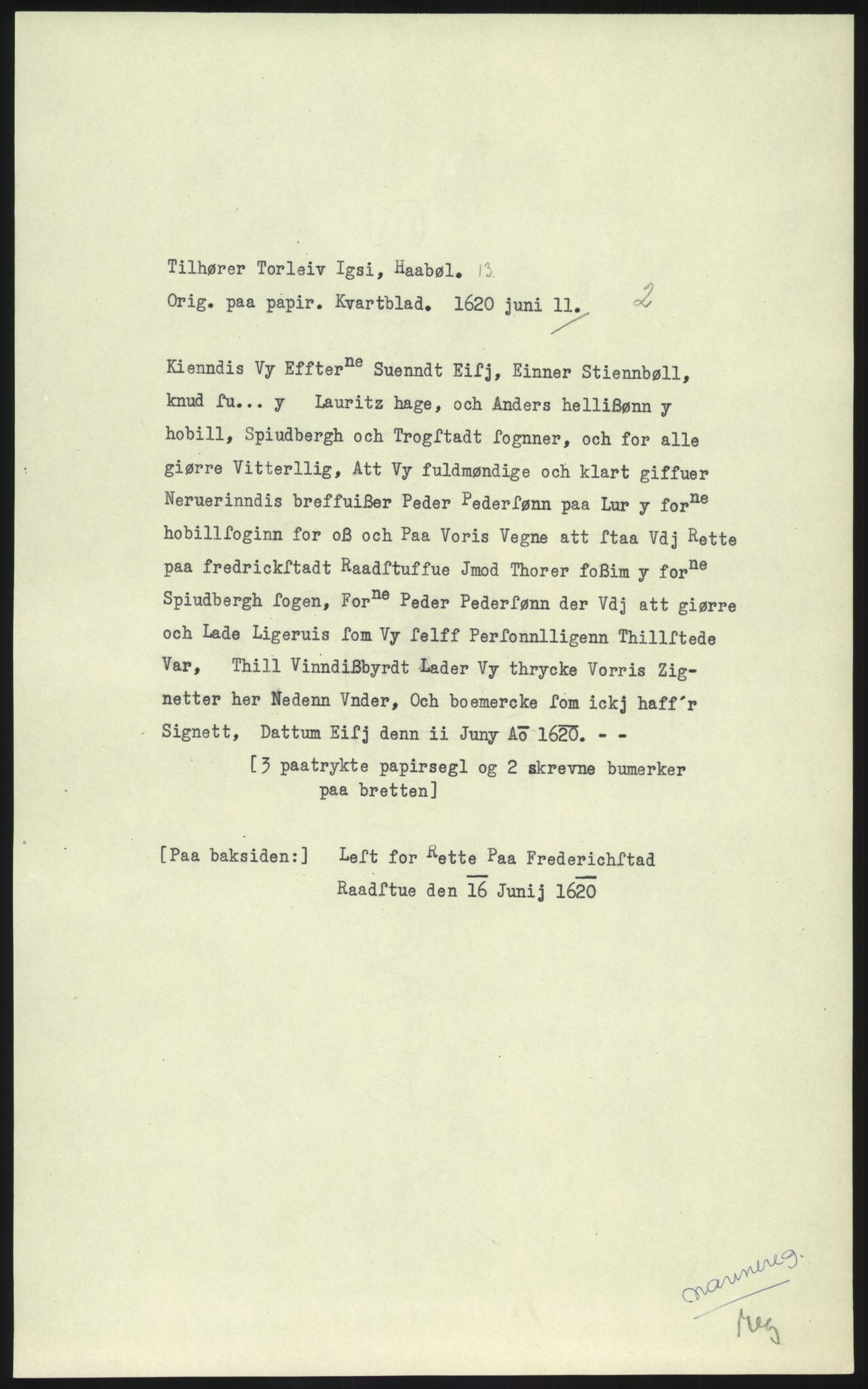 Samlinger til kildeutgivelse, Diplomavskriftsamlingen, RA/EA-4053/H/Ha, p. 17