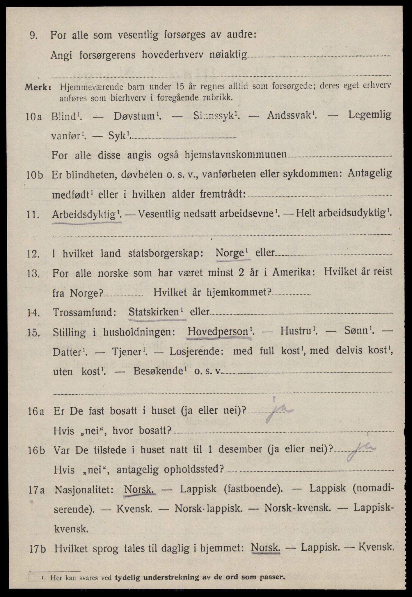 SAT, 1920 census for Stadsbygd, 1920, p. 3045