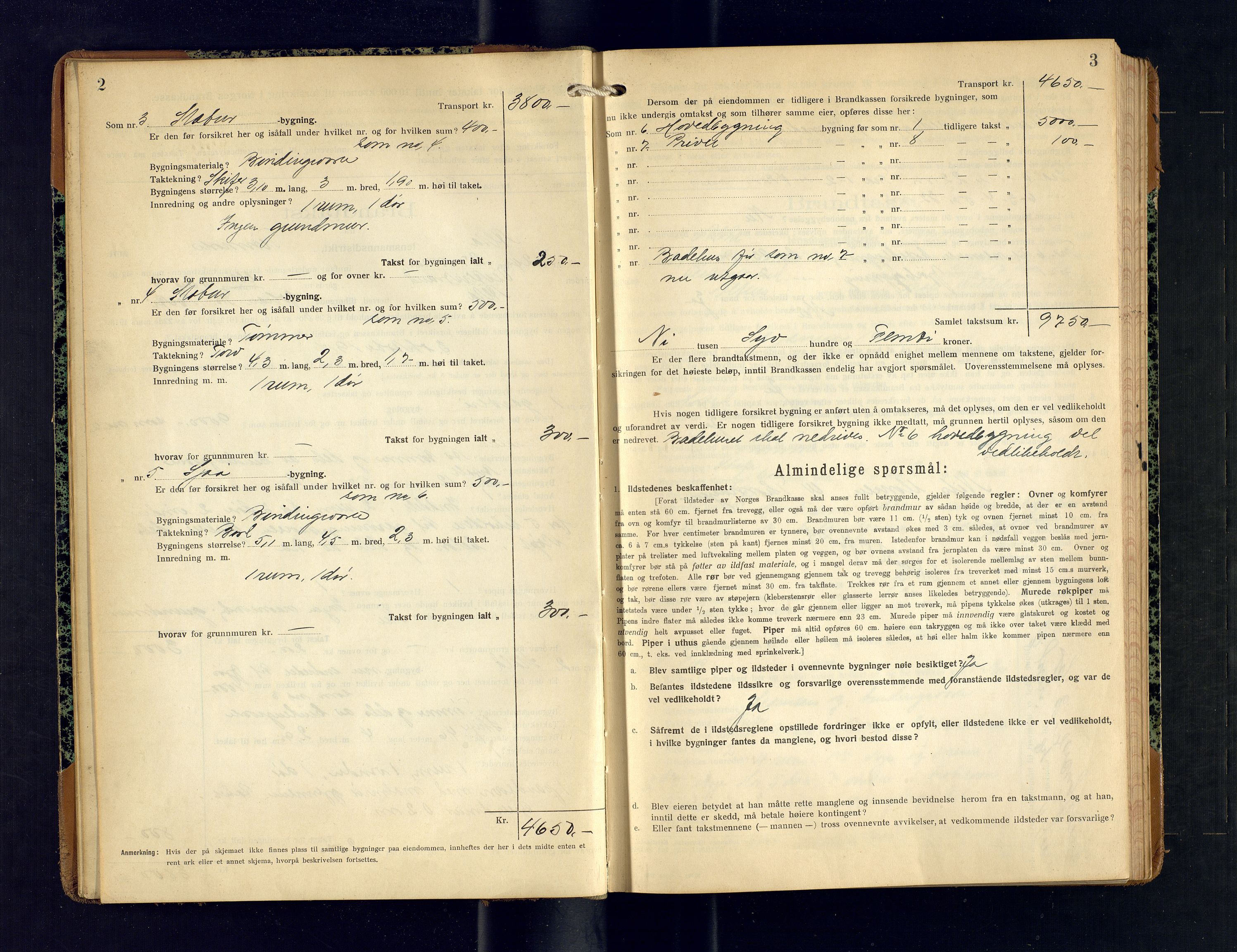 Alta lensmannskontor, SATØ/S-1165/O/Ob/L0175: Branntakstprotokoll, 1924-1928, p. 2-3