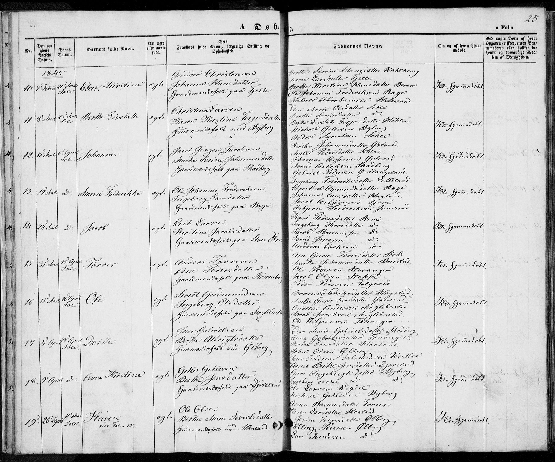 Håland sokneprestkontor, AV/SAST-A-101802/001/30BA/L0006: Parish register (official) no. A 6, 1842-1853, p. 25