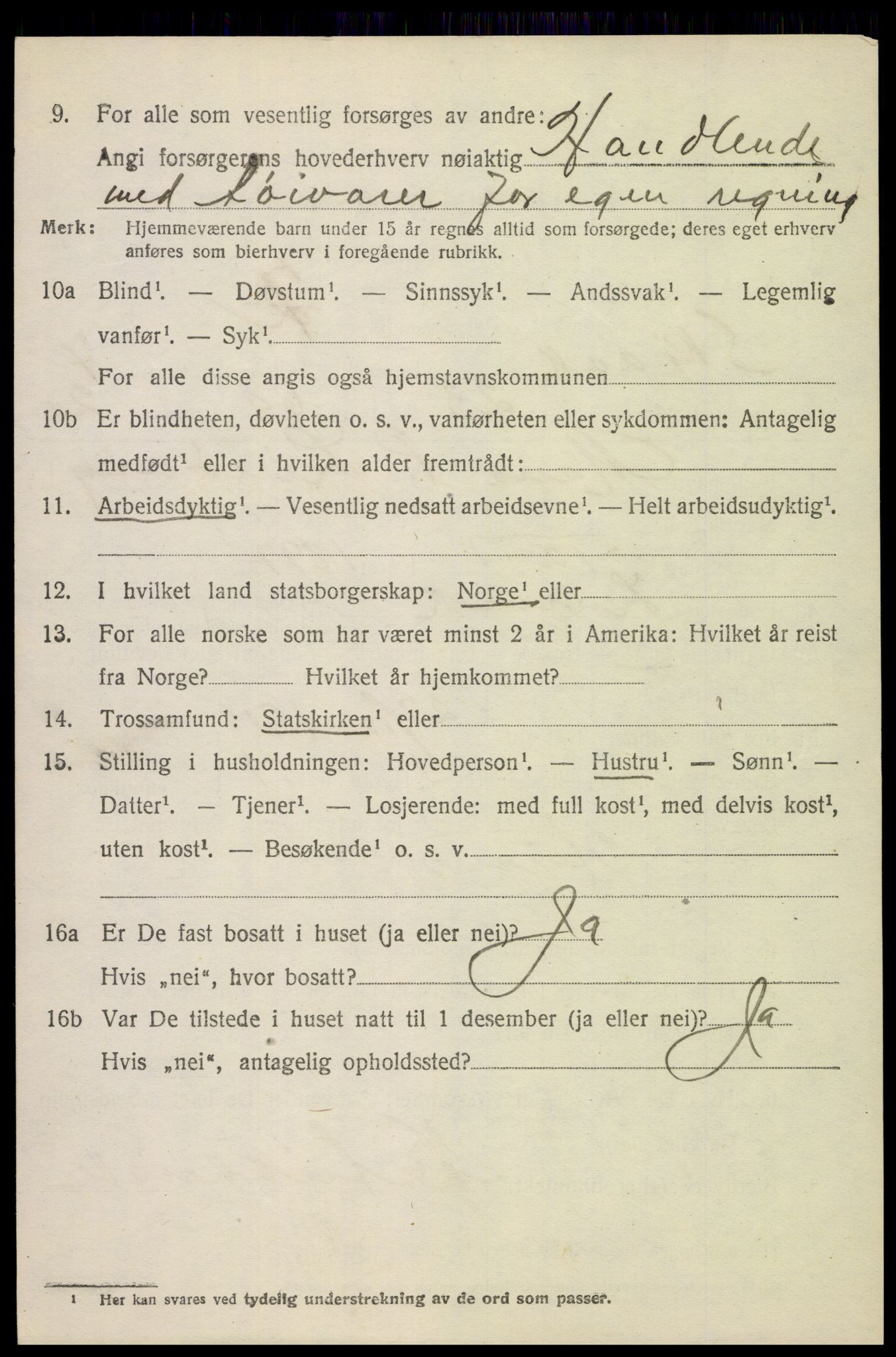 SAH, 1920 census for Skjåk, 1920, p. 3705