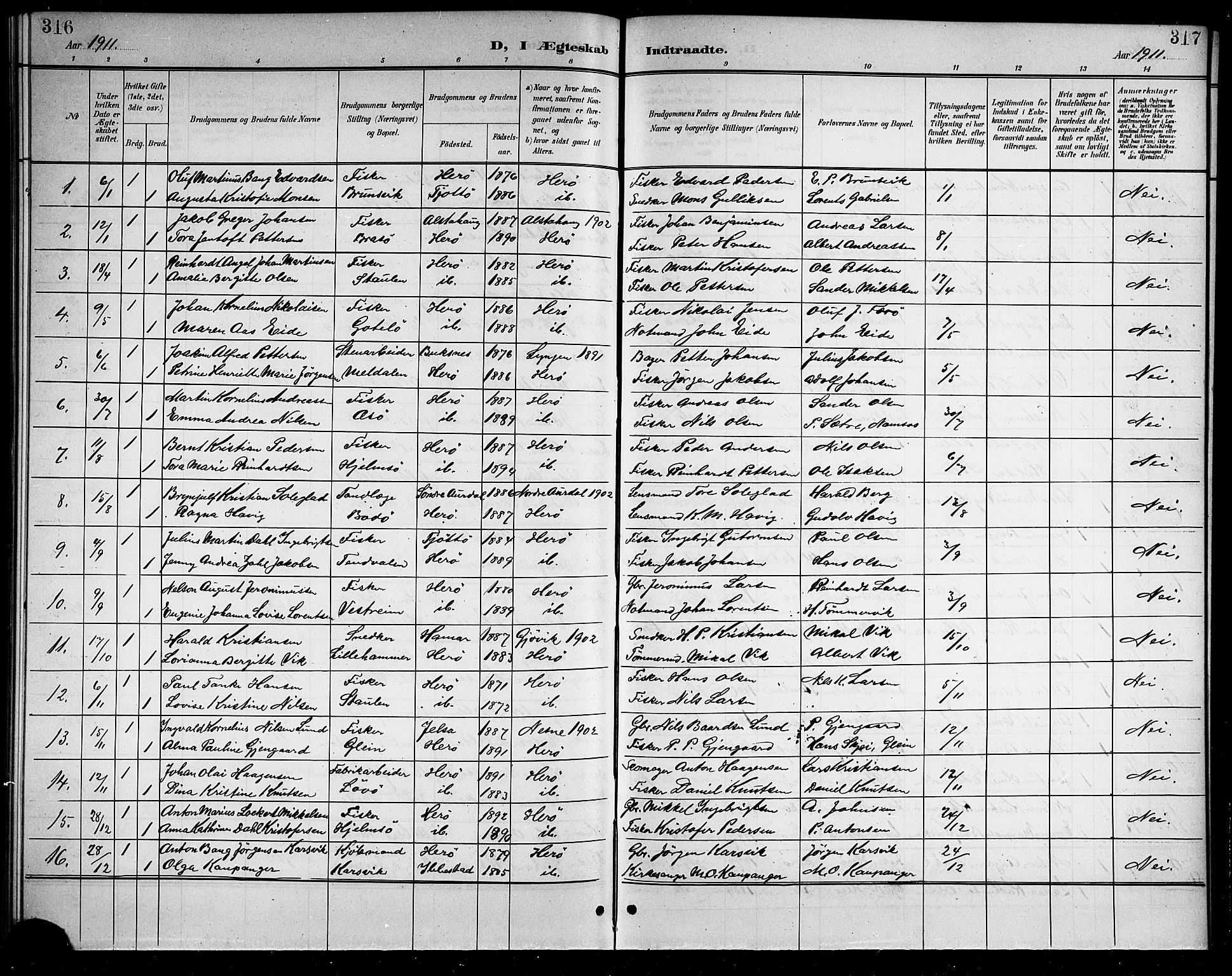 Ministerialprotokoller, klokkerbøker og fødselsregistre - Nordland, AV/SAT-A-1459/834/L0516: Parish register (copy) no. 834C06, 1902-1918, p. 316-317