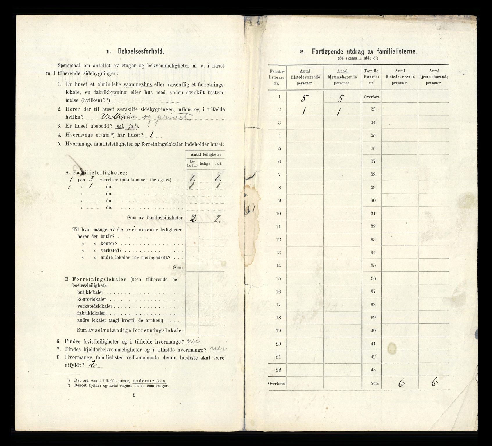 RA, 1910 census for Lillehammer, 1910, p. 1072