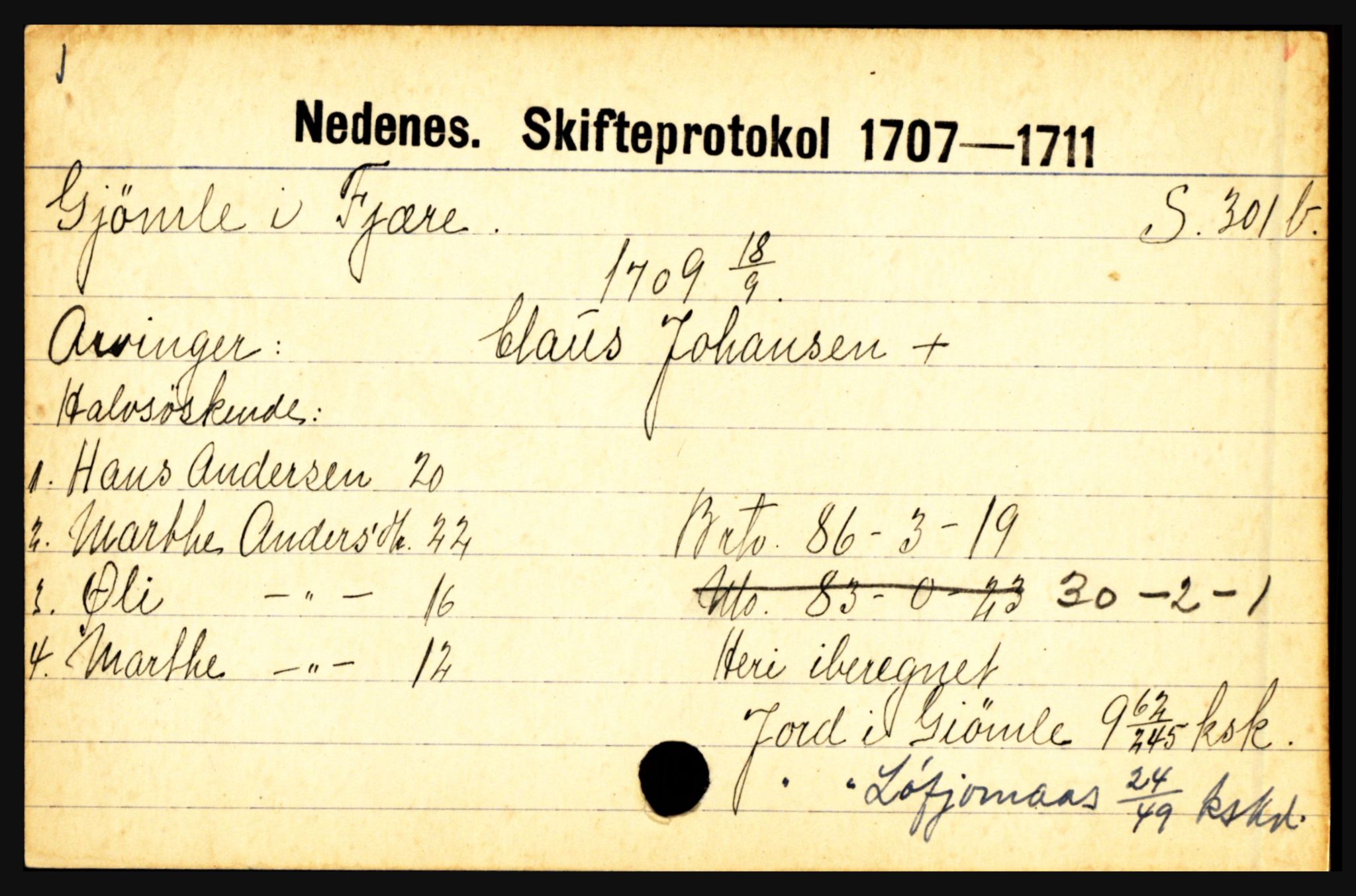 Nedenes sorenskriveri før 1824, AV/SAK-1221-0007/H, p. 9331