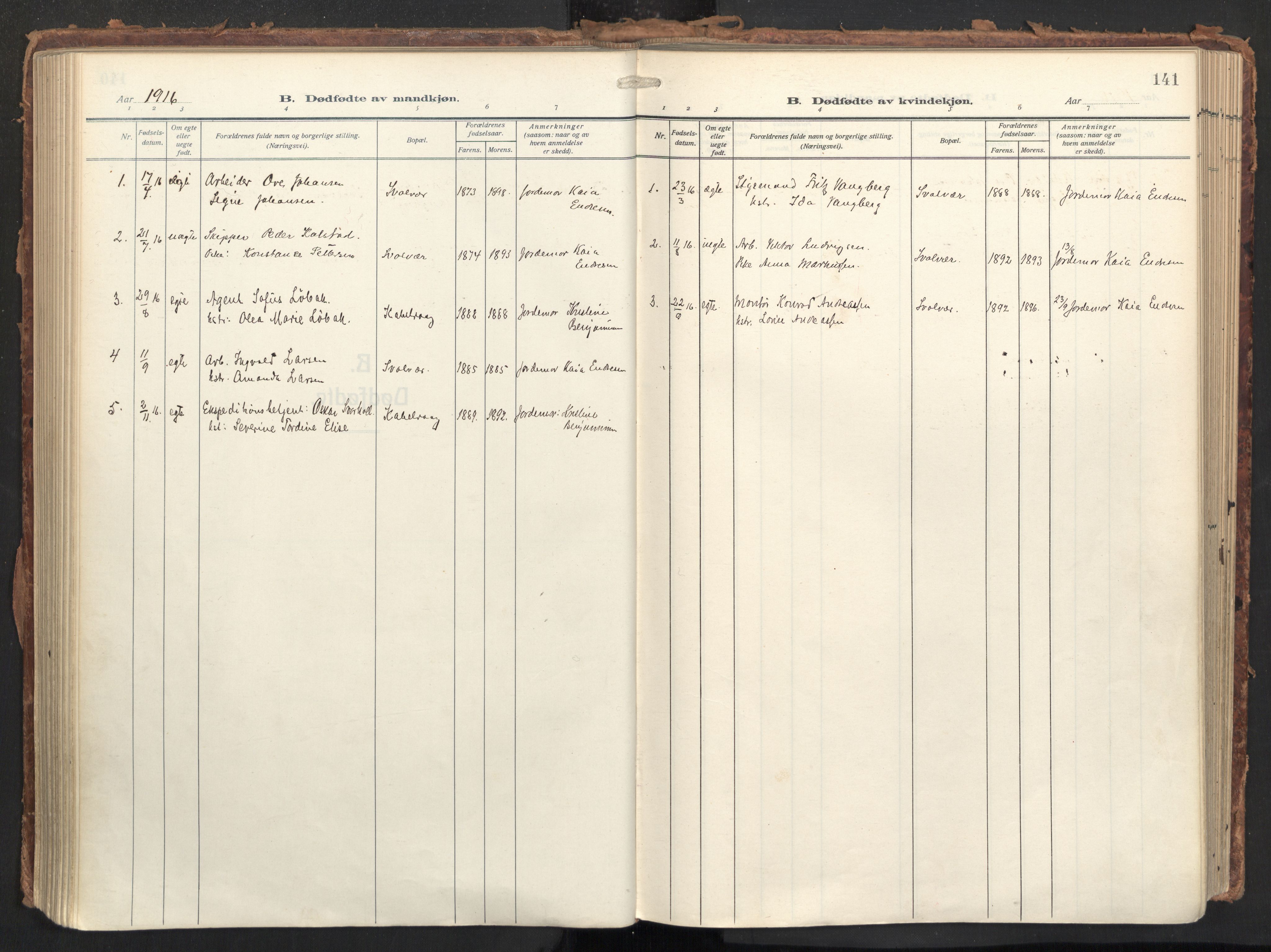 Ministerialprotokoller, klokkerbøker og fødselsregistre - Nordland, SAT/A-1459/874/L1064: Parish register (official) no. 874A08, 1915-1926, p. 141
