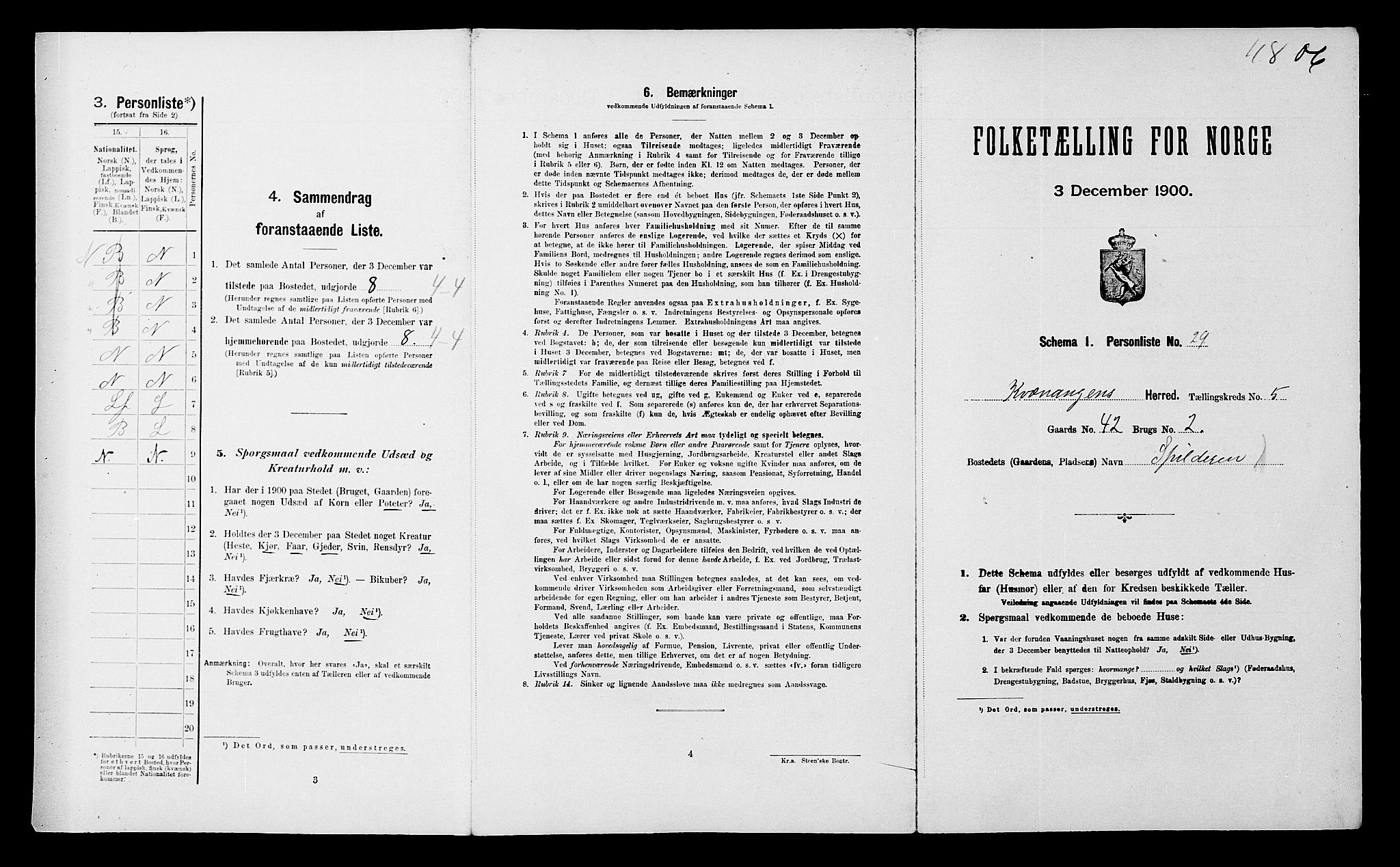 SATØ, 1900 census for Kvænangen, 1900, p. 545