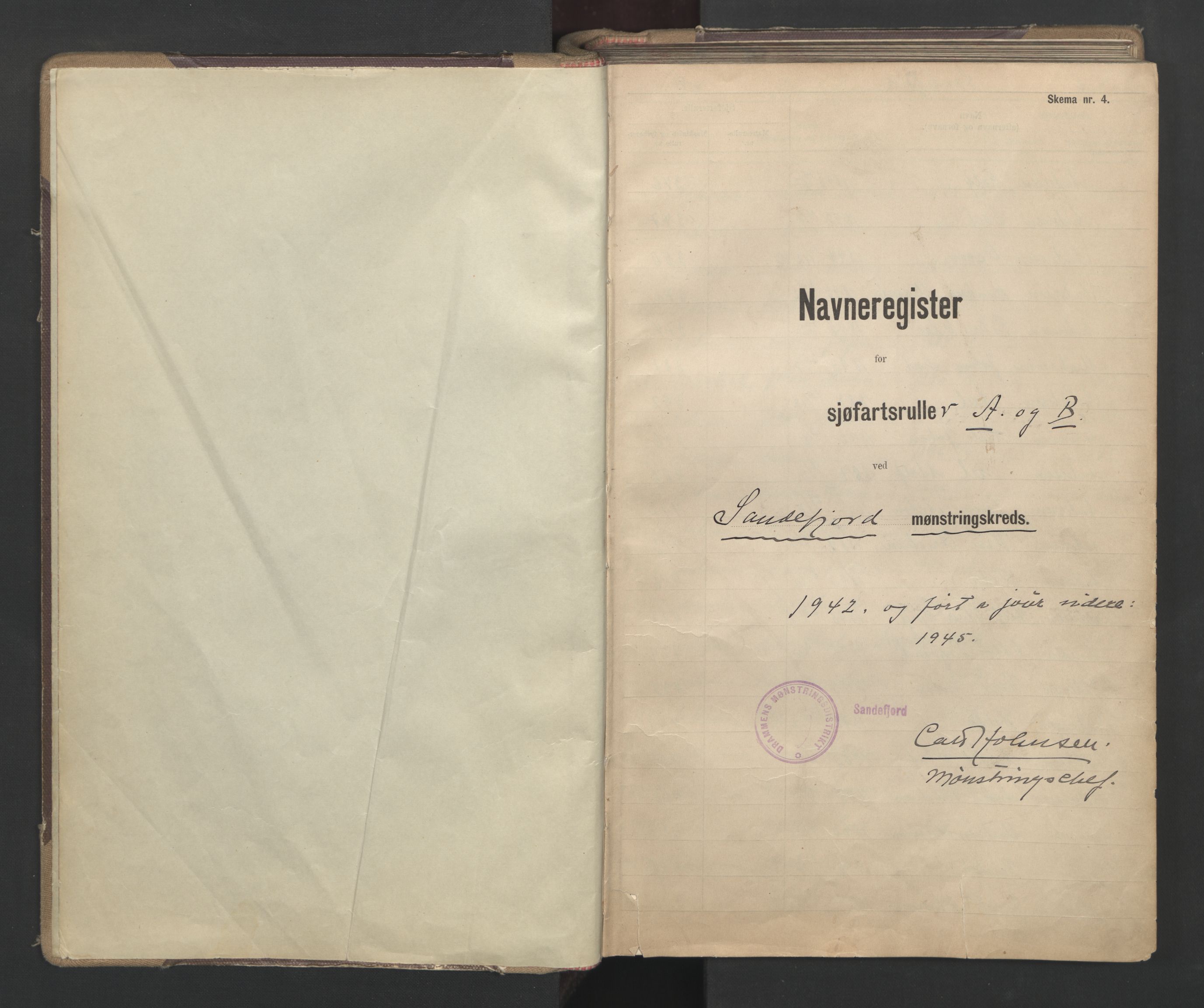 Sandefjord innrulleringskontor, AV/SAKO-A-788/G/Ga/L0003: Register til annotasjons- og hovedrulle, 1942, p. 3