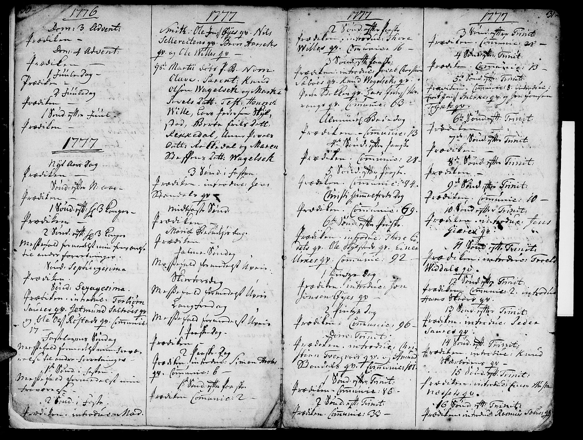 Ministerialprotokoller, klokkerbøker og fødselsregistre - Møre og Romsdal, SAT/A-1454/515/L0206: Parish register (official) no. 515A02, 1765-1818, p. 30-31