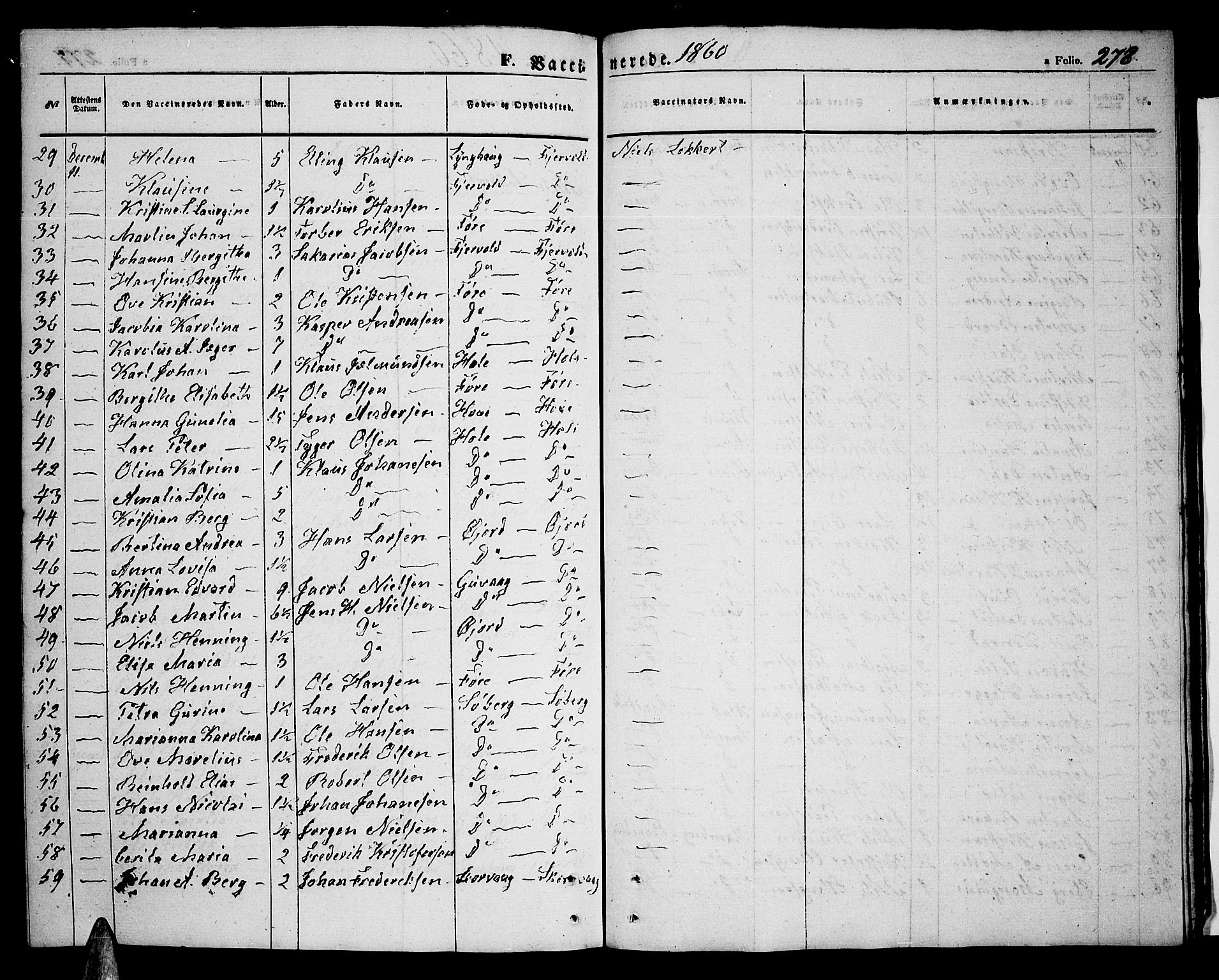 Ministerialprotokoller, klokkerbøker og fødselsregistre - Nordland, AV/SAT-A-1459/891/L1313: Parish register (copy) no. 891C02, 1856-1870, p. 278