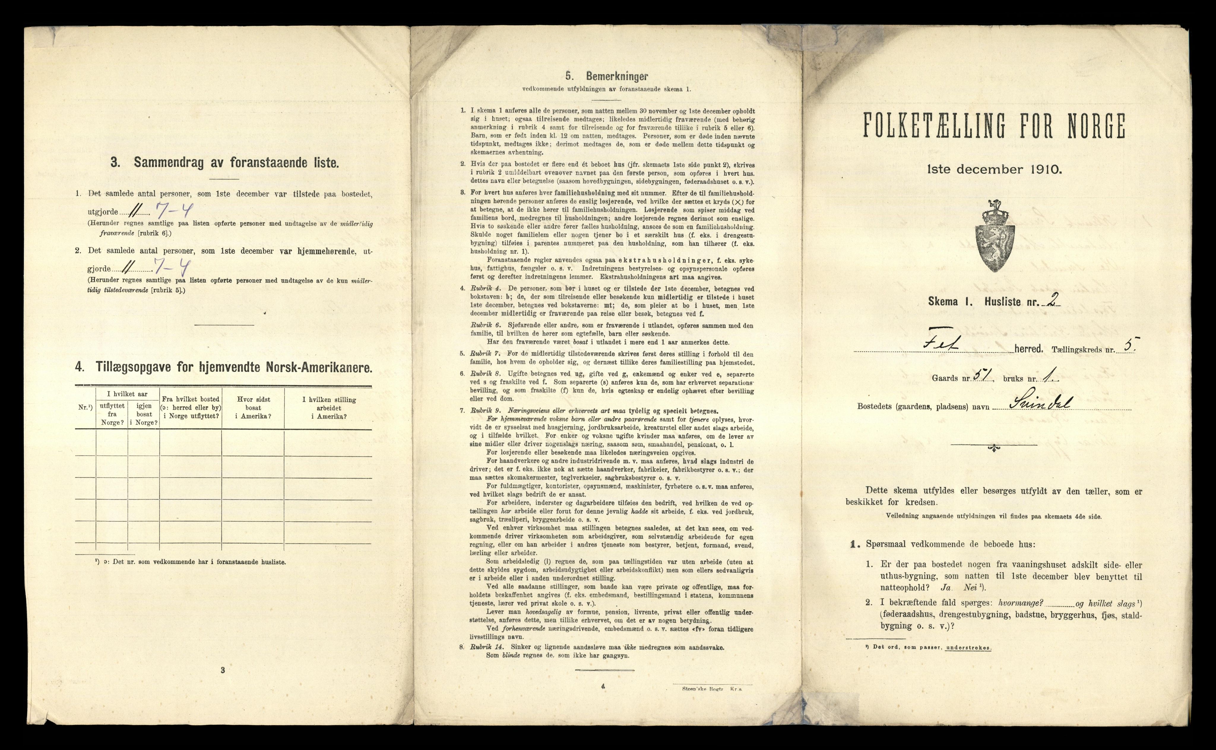 RA, 1910 census for Fet, 1910, p. 751