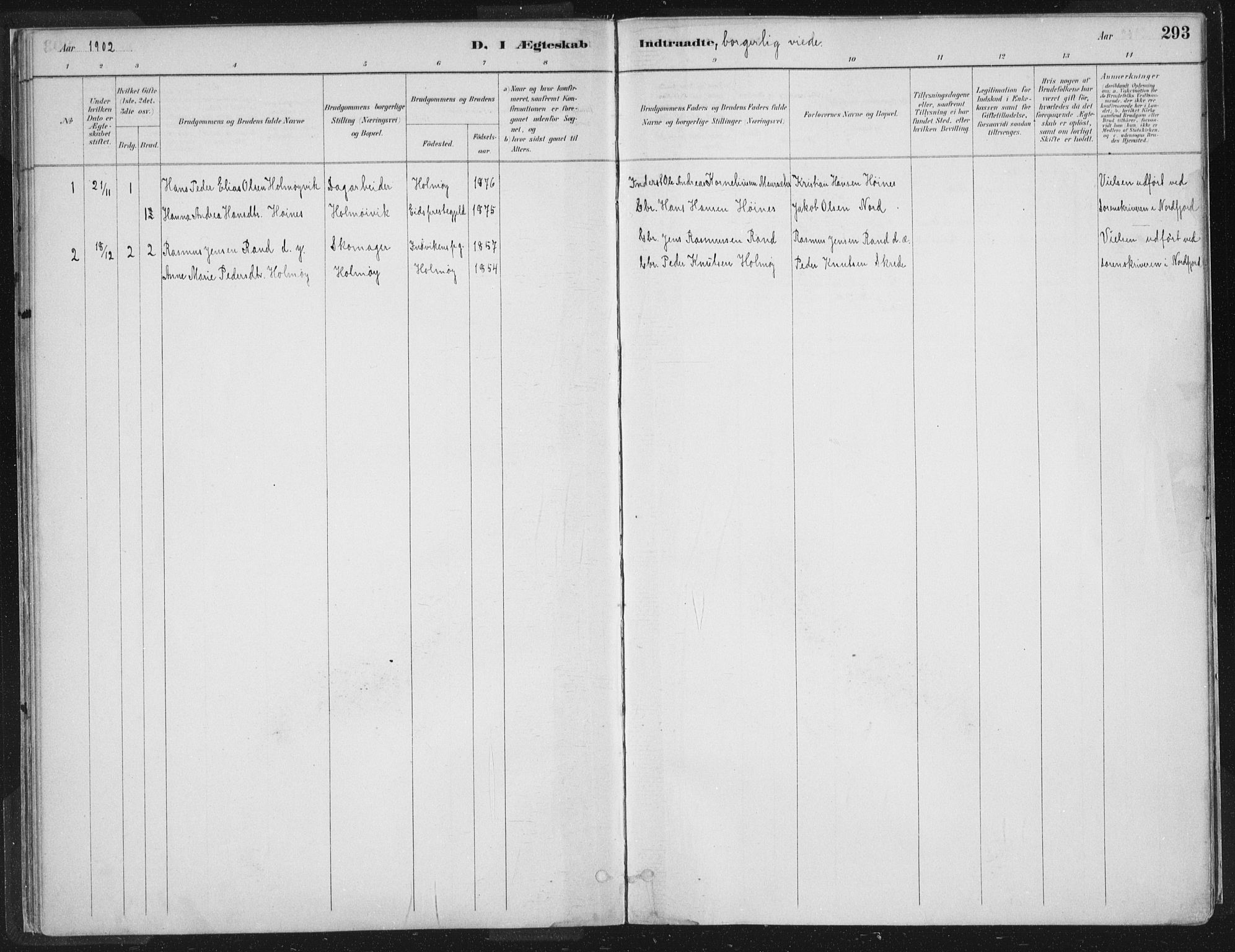 Hornindal sokneprestembete, AV/SAB-A-82401/H/Haa/Haaa/L0003/0002: Parish register (official) no. A 3B, 1885-1917, p. 293