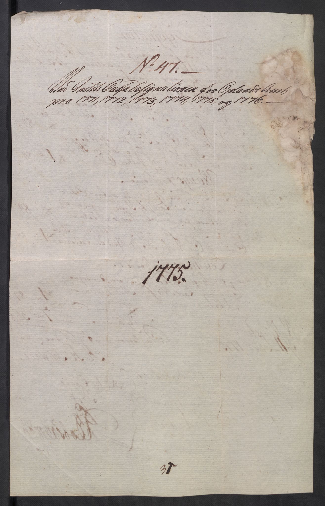 Rentekammeret inntil 1814, Reviderte regnskaper, Mindre regnskaper, RA/EA-4068/Rb/L0014: Opplands amt, 1771-1779, p. 99