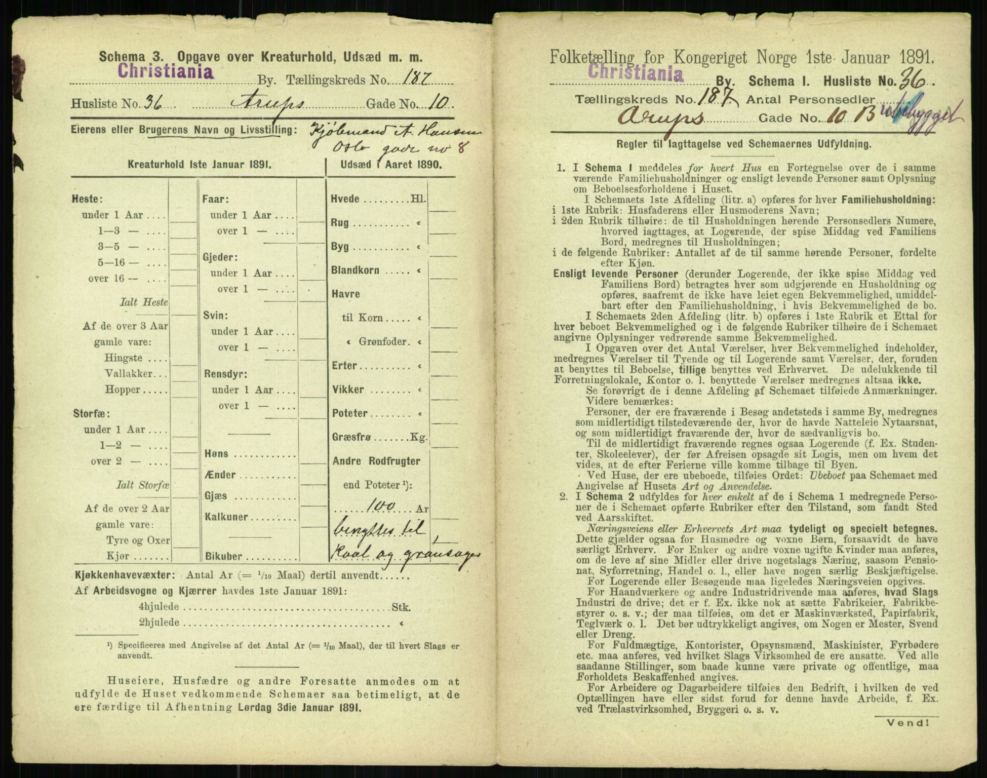 RA, 1891 census for 0301 Kristiania, 1891, p. 111978