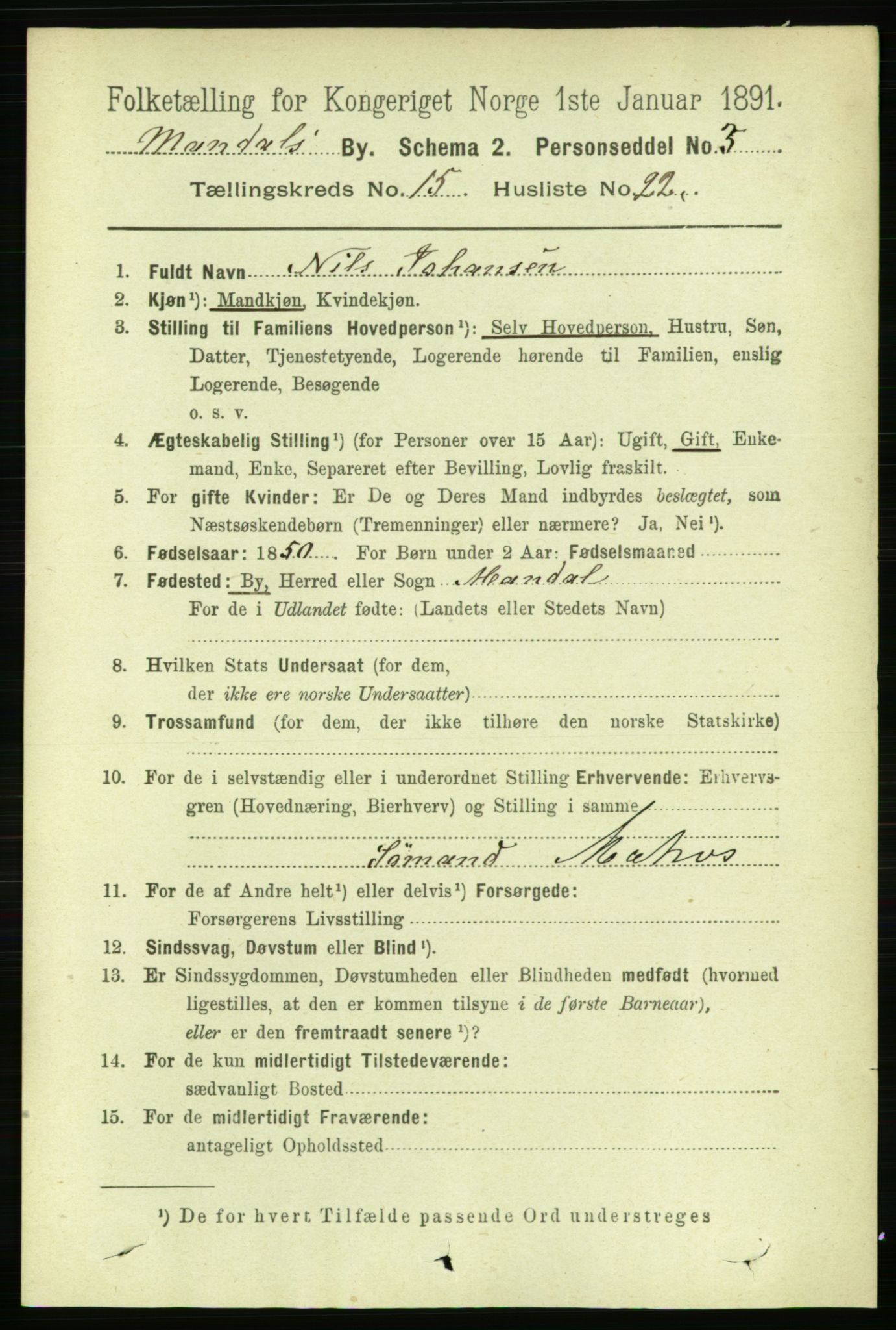 RA, 1891 census for 1002 Mandal, 1891, p. 3454