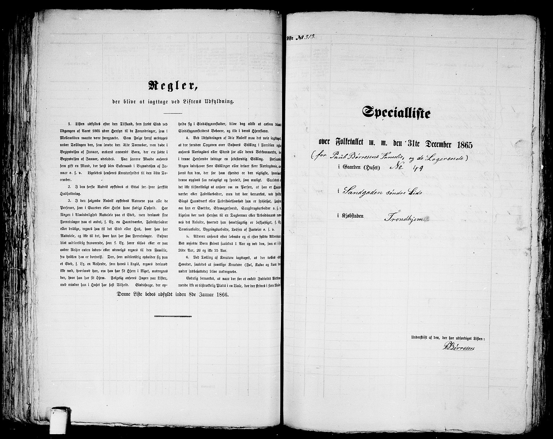 RA, 1865 census for Trondheim, 1865, p. 665