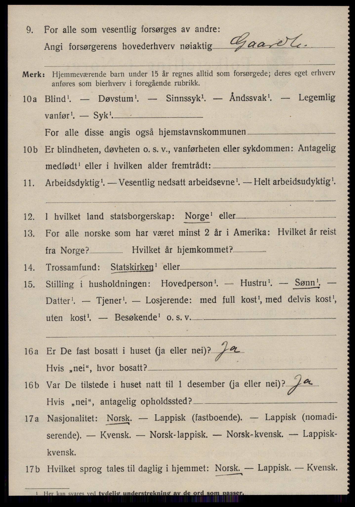 SAT, 1920 census for Oppdal, 1920, p. 4030