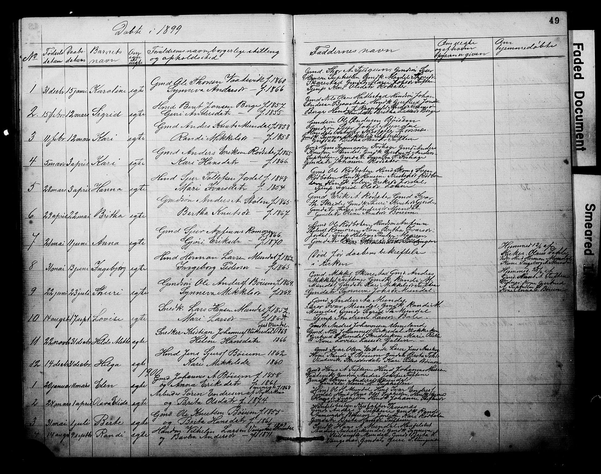 Balestrand sokneprestembete, SAB/A-79601: Parish register (copy) no. B 1A, 1880-1916, p. 49