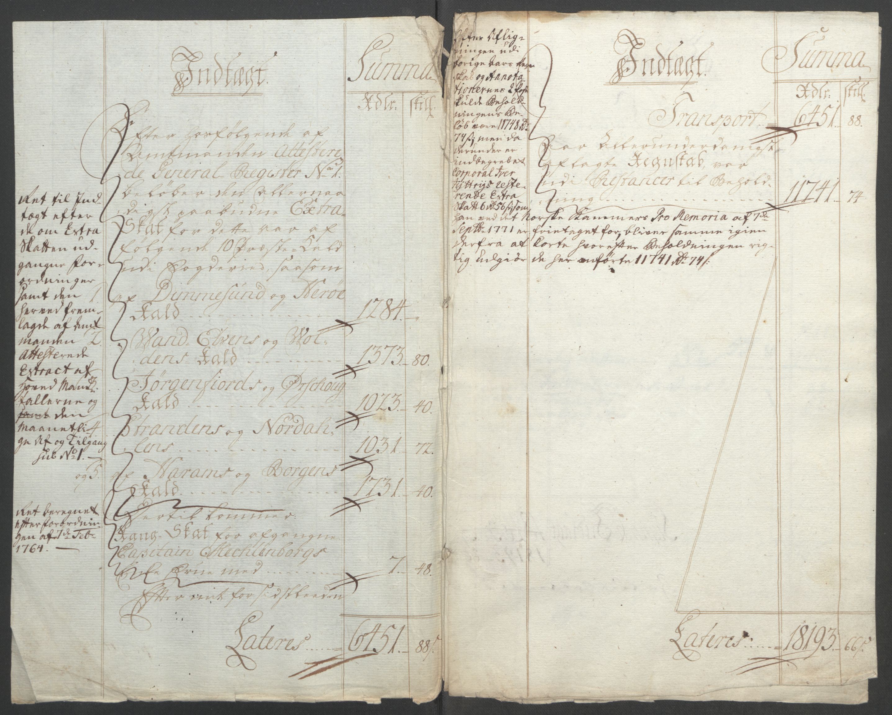 Rentekammeret inntil 1814, Reviderte regnskaper, Fogderegnskap, AV/RA-EA-4092/R54/L3645: Ekstraskatten Sunnmøre, 1762-1772, p. 229