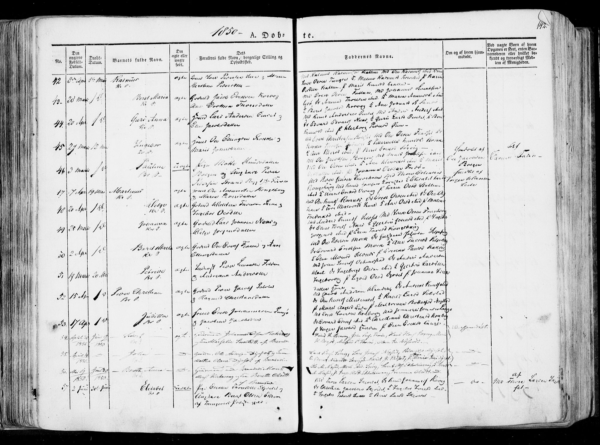 Ministerialprotokoller, klokkerbøker og fødselsregistre - Møre og Romsdal, AV/SAT-A-1454/568/L0803: Parish register (official) no. 568A10, 1830-1853, p. 142