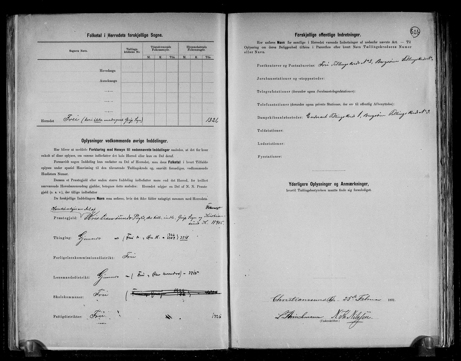 RA, 1891 census for 1556 Frei, 1891, p. 3