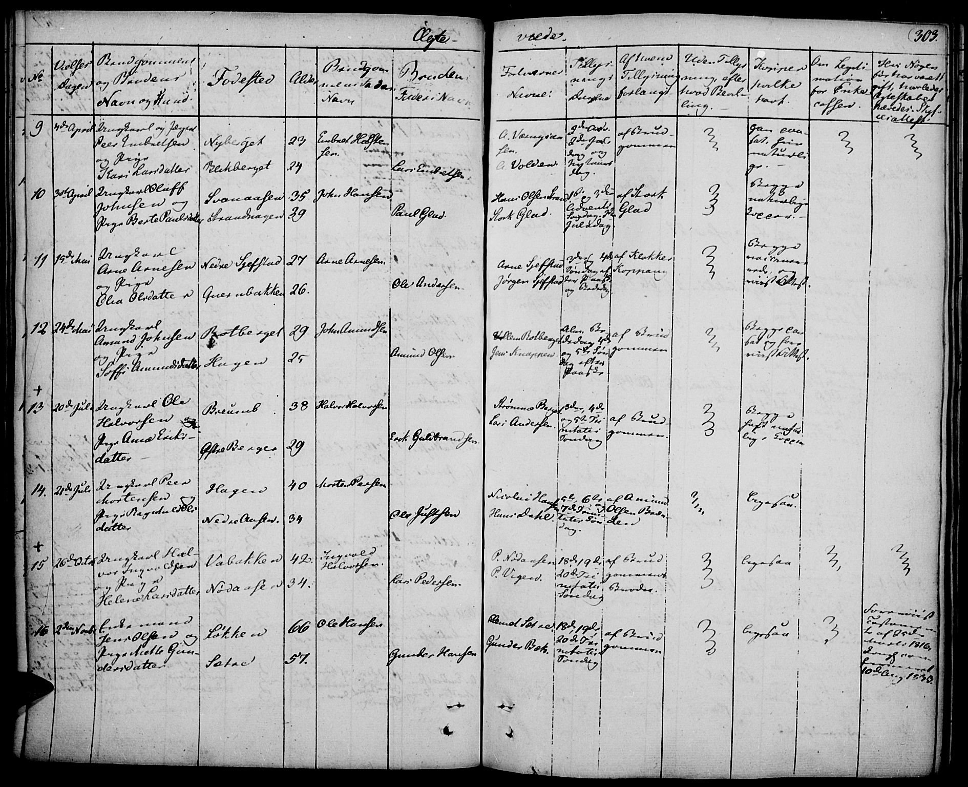 Elverum prestekontor, AV/SAH-PREST-044/H/Ha/Haa/L0008: Parish register (official) no. 8, 1830-1842, p. 303