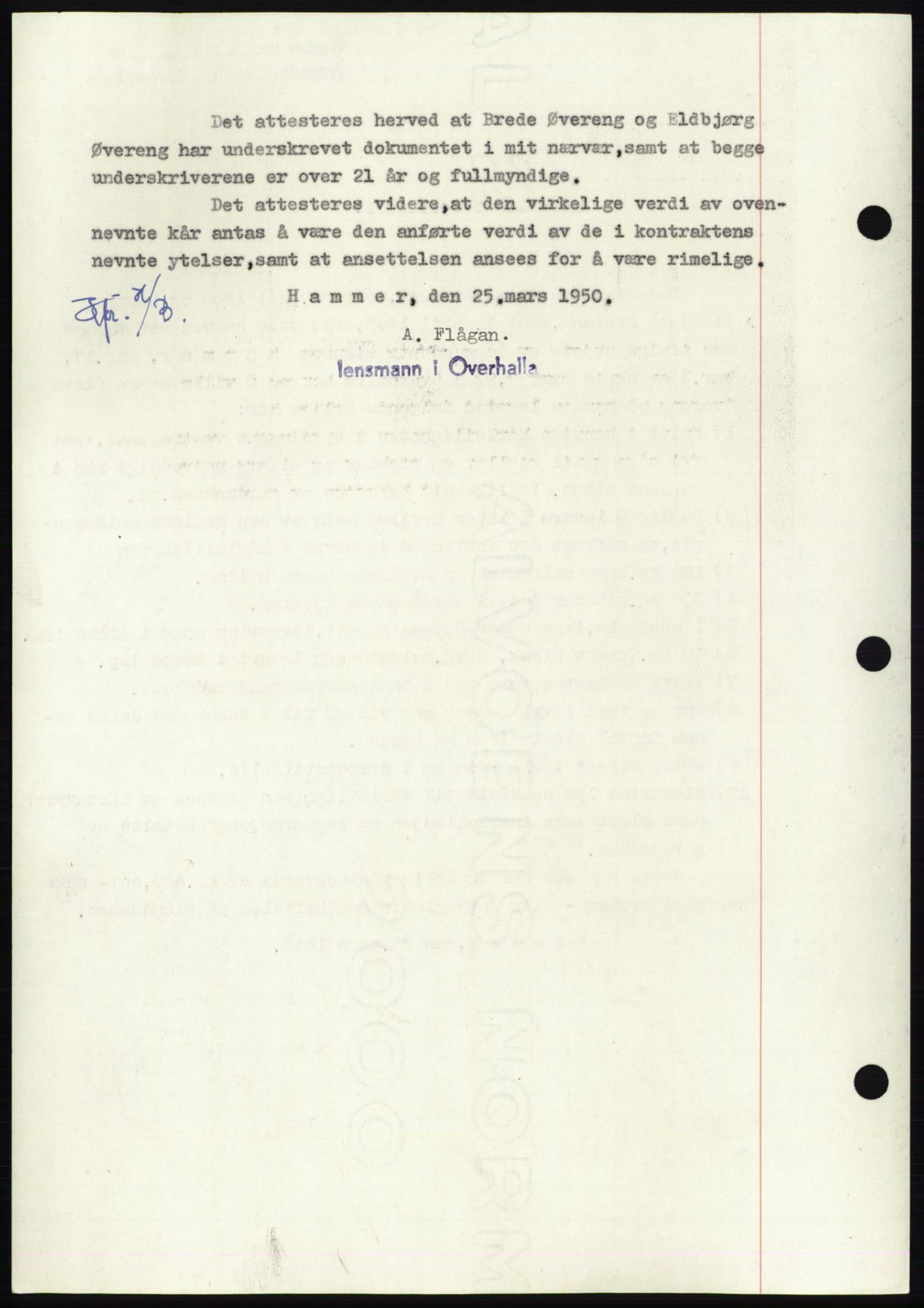 Namdal sorenskriveri, AV/SAT-A-4133/1/2/2C: Mortgage book no. -, 1950-1950, Diary no: : 967/1950