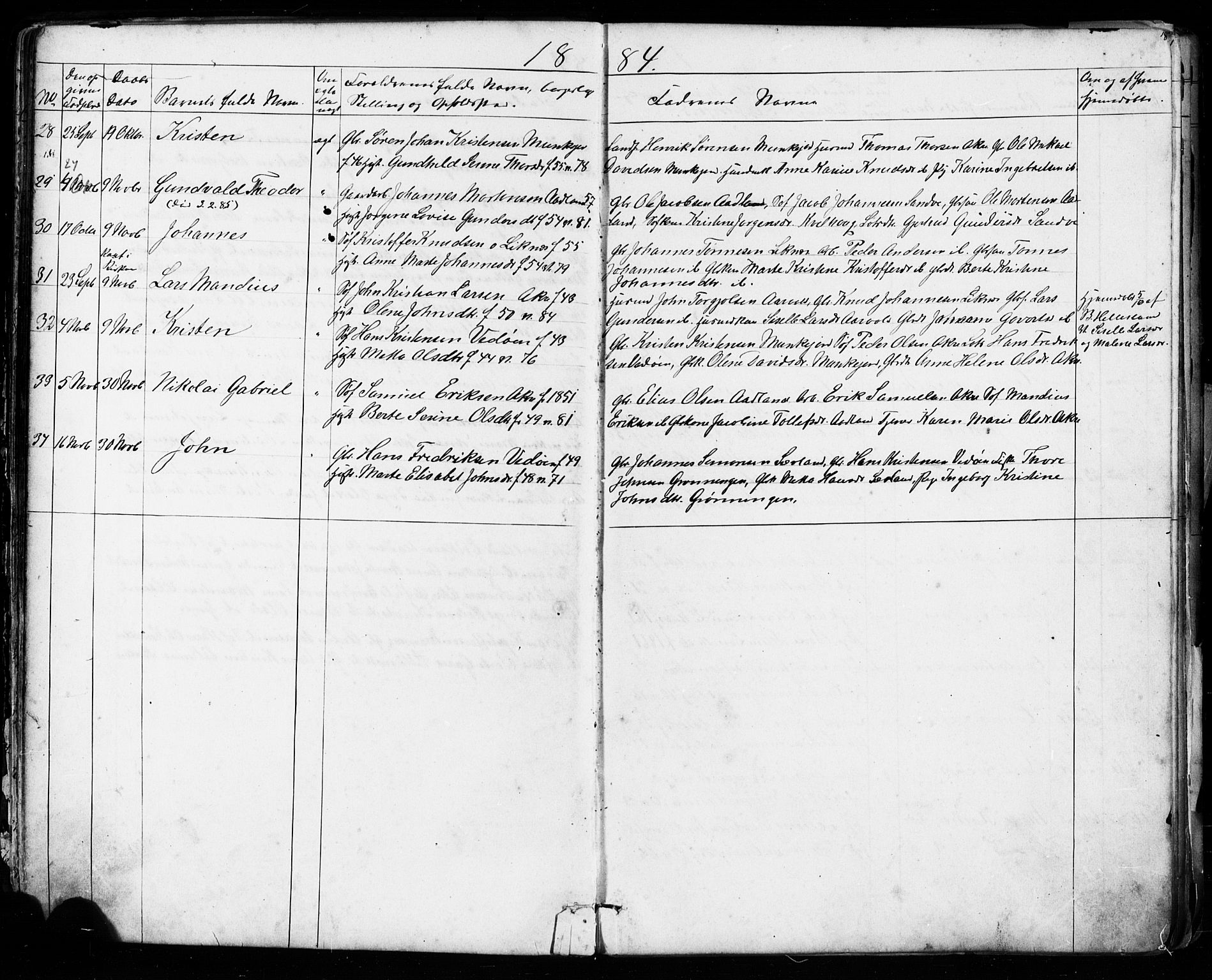Kopervik sokneprestkontor, AV/SAST-A-101850/H/Ha/Hab/L0002: Parish register (copy) no. B 2, 1881-1905, p. 18